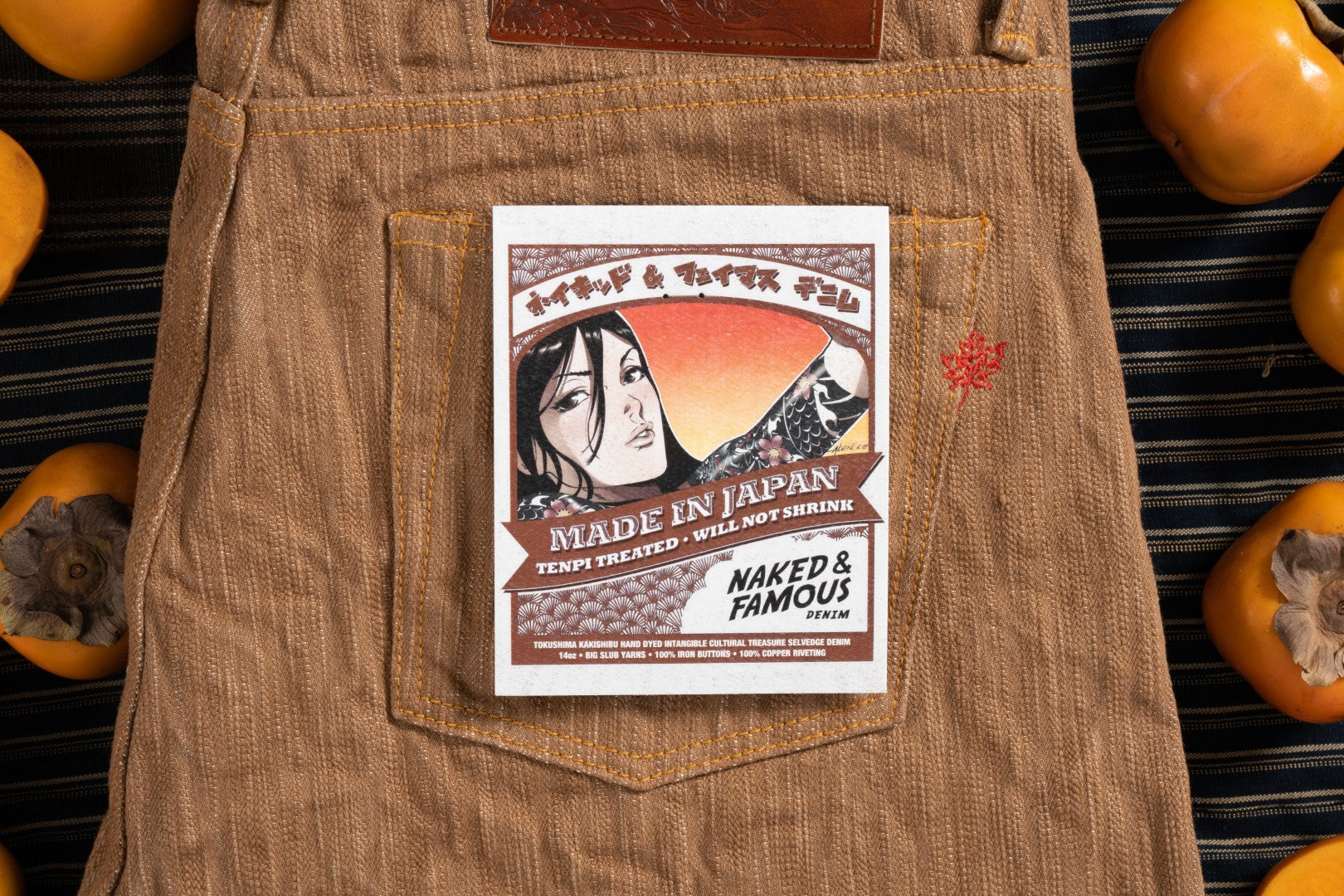 MIJ11 - Kakishibu Hand Dyed Selvedge