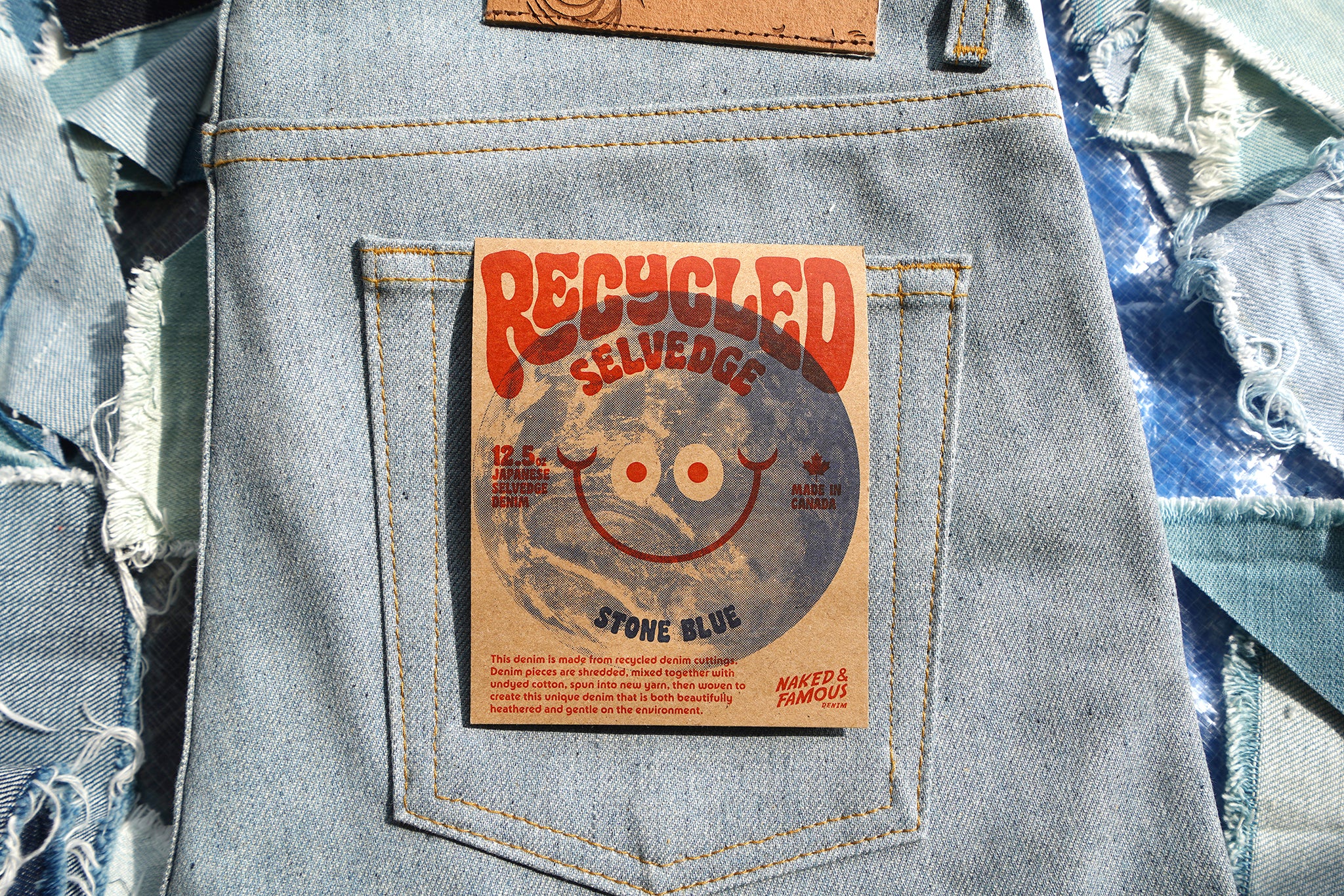 Recycled Selvedge - Stone Blue