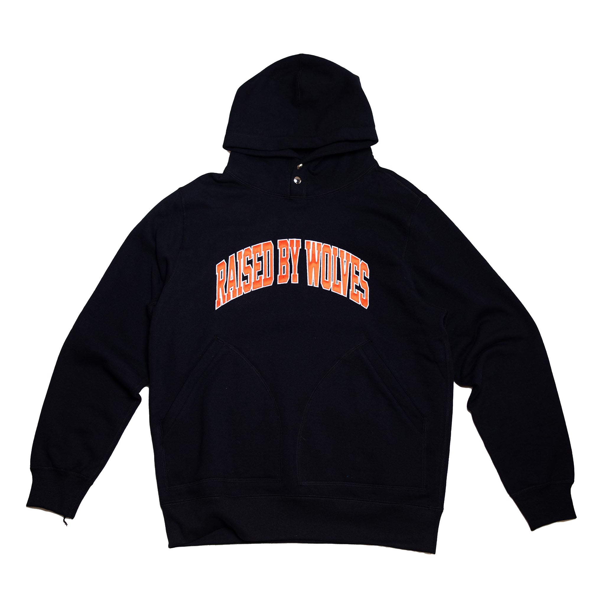 Collegiate Two-Pocket Snap Hoodie - Black by Raised by Wolves
