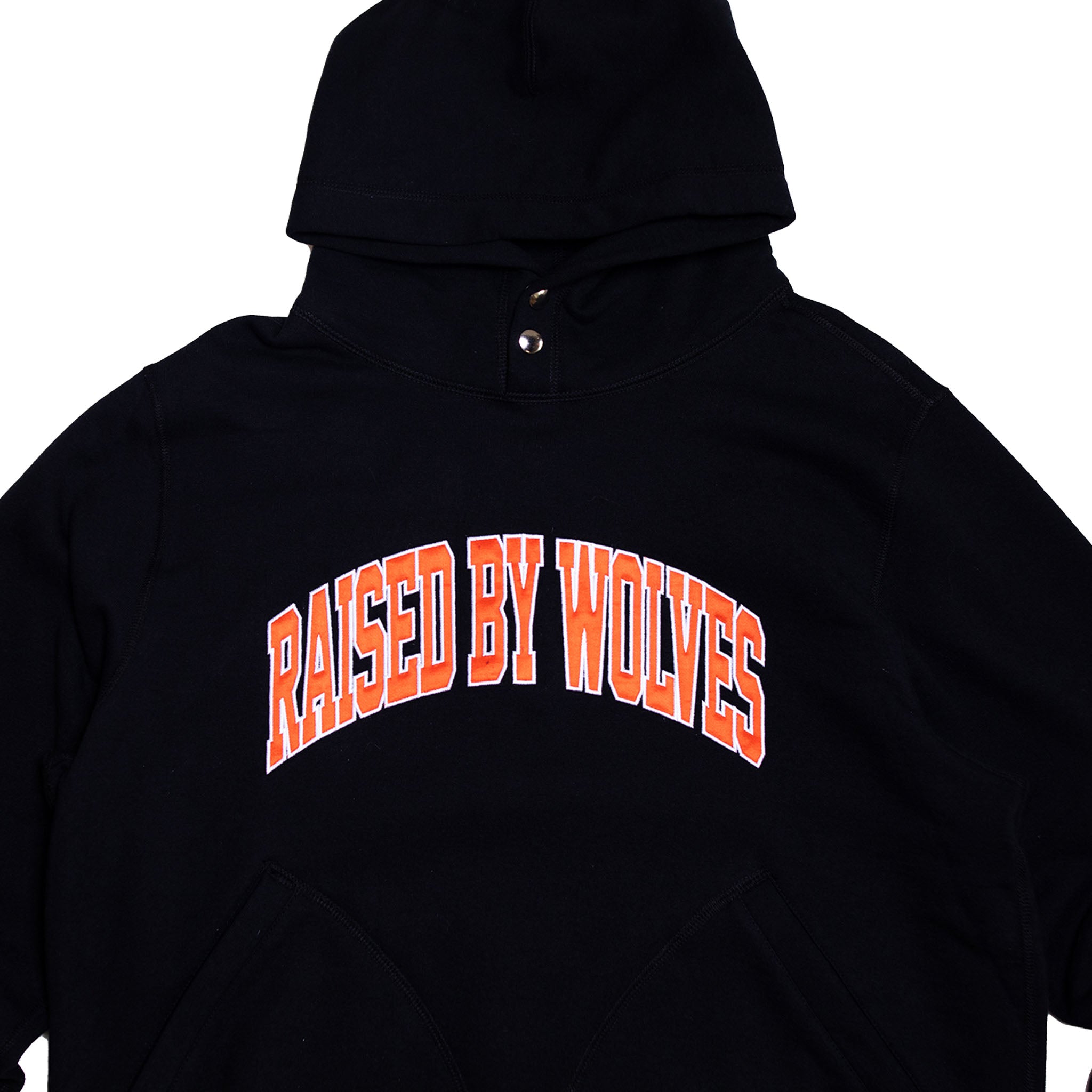 Collegiate Two-Pocket Snap Hoodie - Black by Raised by Wolves