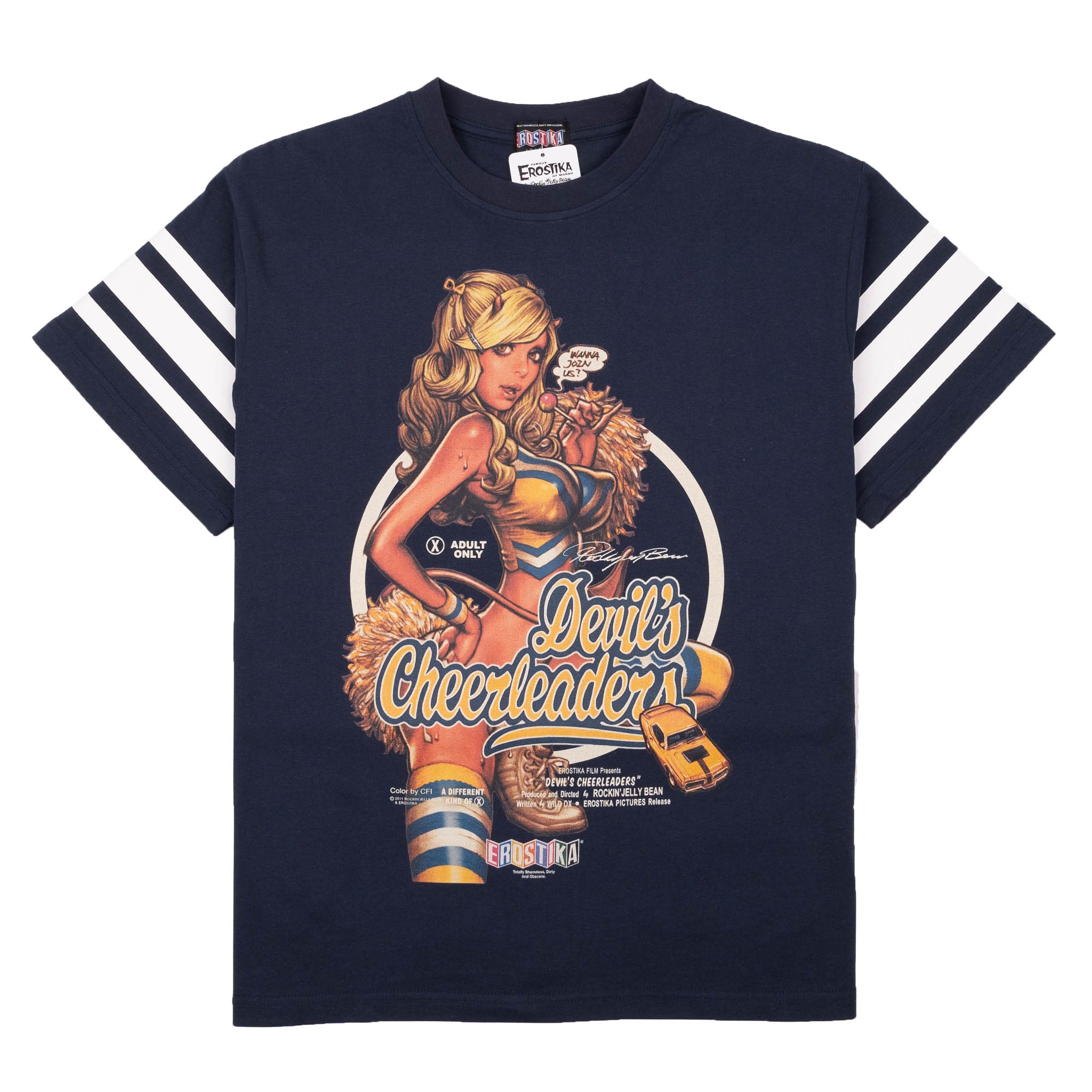 Devil's Cheerleaders T-Shirt - Navy by Erostika by Rockin'Jelly Bean