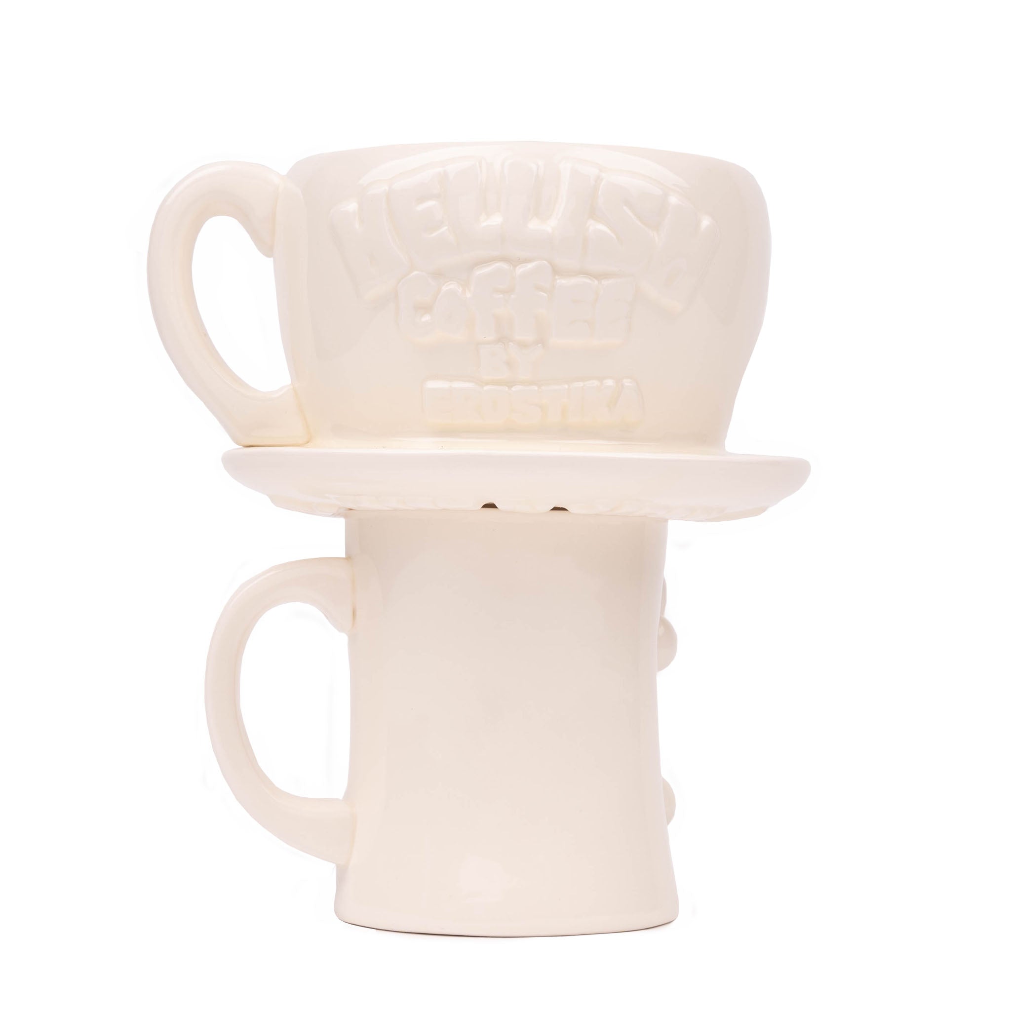 Hellish Coffee Dripper & Mug Set - White by Erostika by Rockin'Jelly Bean
