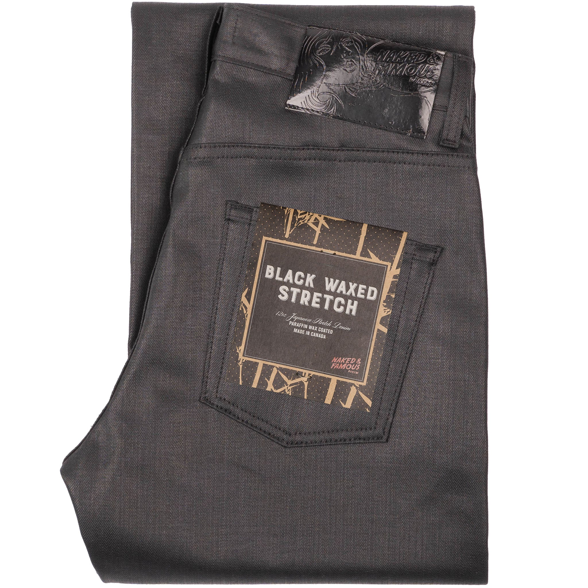 Strong Guy - Wax Coated Black Stretch by Naked & Famous Denim