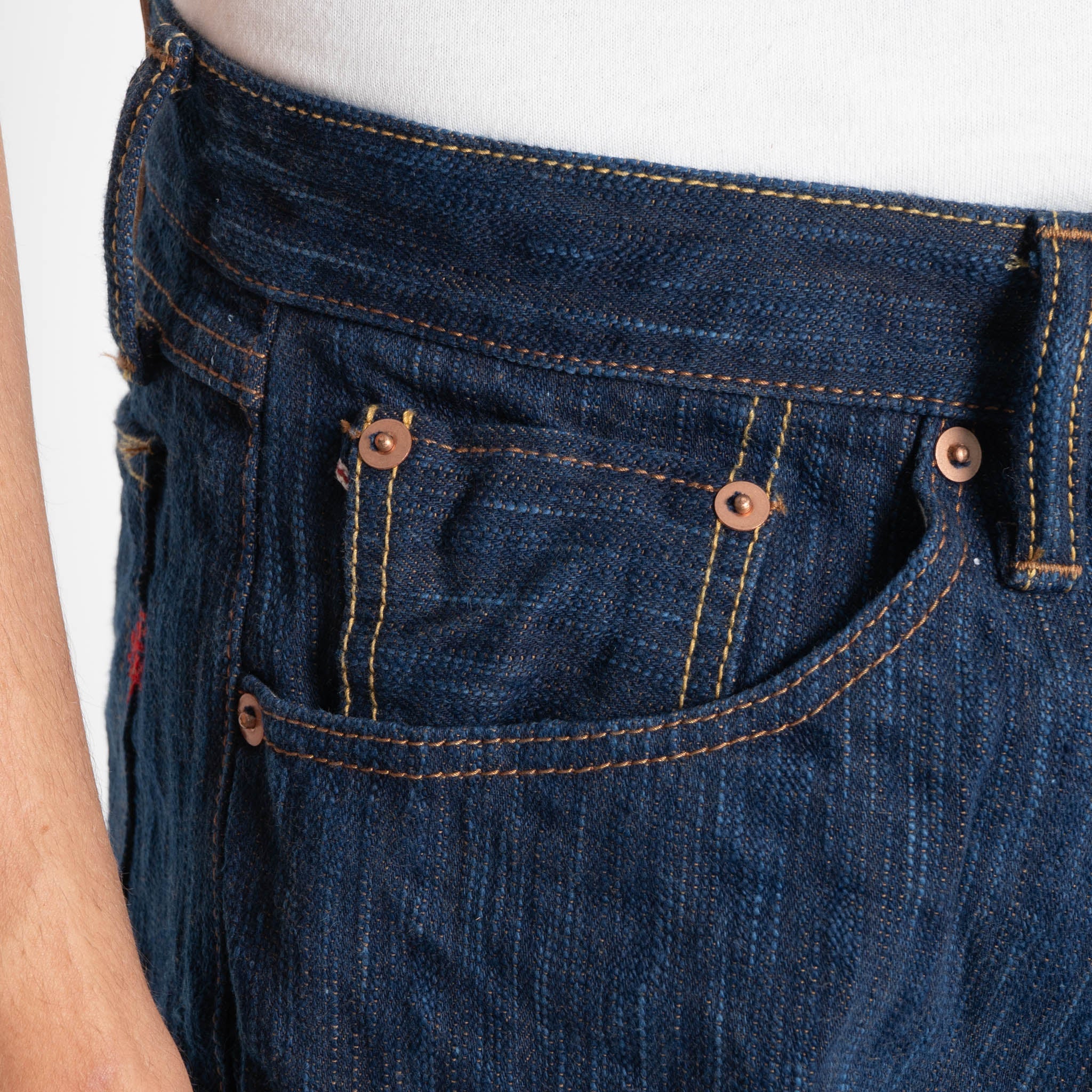 True Guy - MIJ15 - Hand Dyed Natural Indigo x Kakishibu Intangible Cultural Treasure Selvedge Denim by Naked & Famous Denim