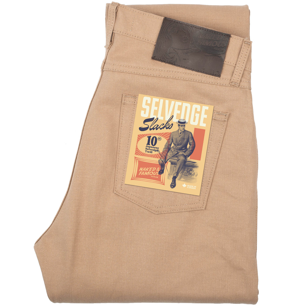True Guy - Selvedge Slacks Beige by Naked & Famous Denim