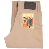 Pleated Trouser - Selvedge Slacks Beige by Naked & Famous Denim