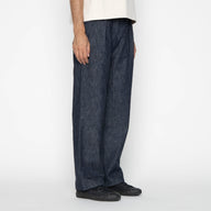 Pleated Trouser - 10oz Rinsed Denim - Indigo by Naked & Famous Denim