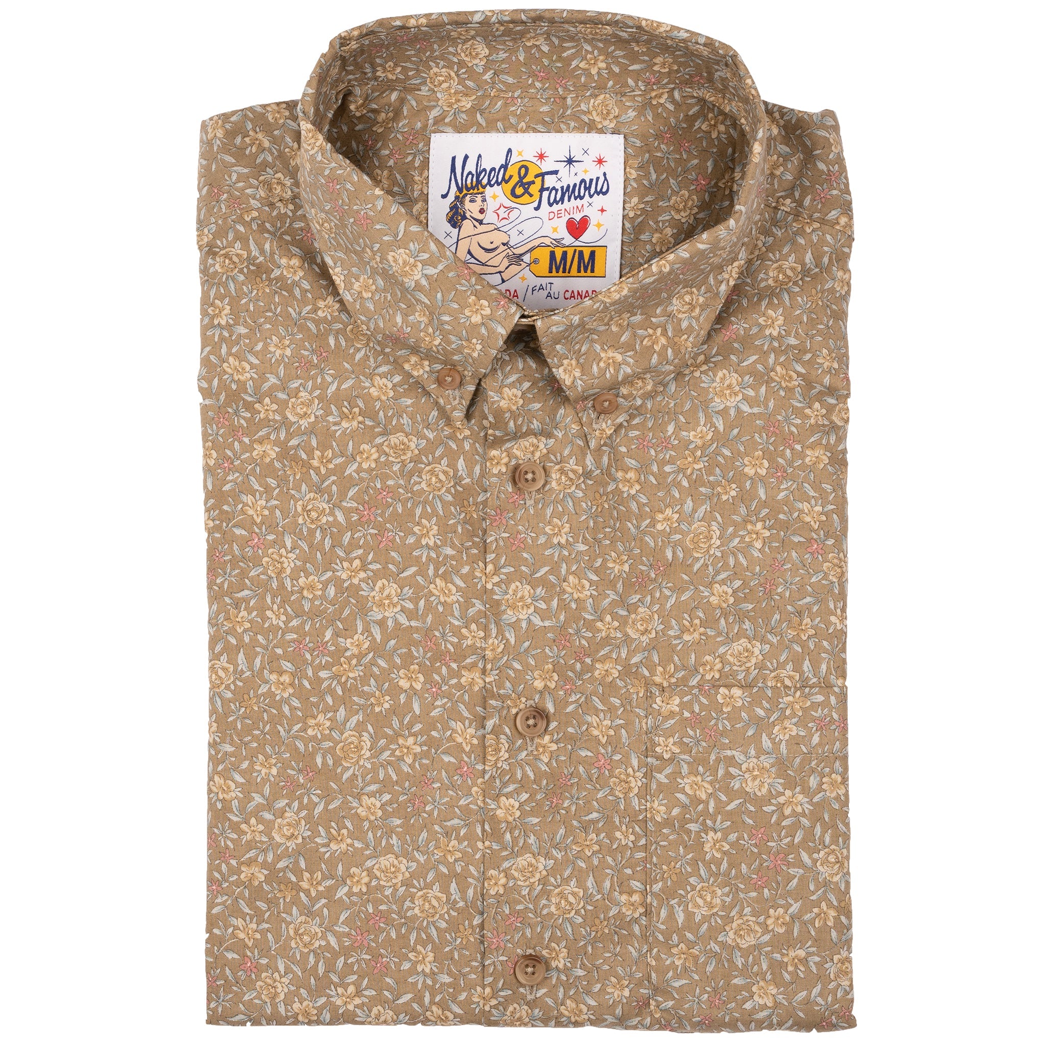 Easy Shirt - Bell Flowers - Cinnamon by Naked & Famous Denim
