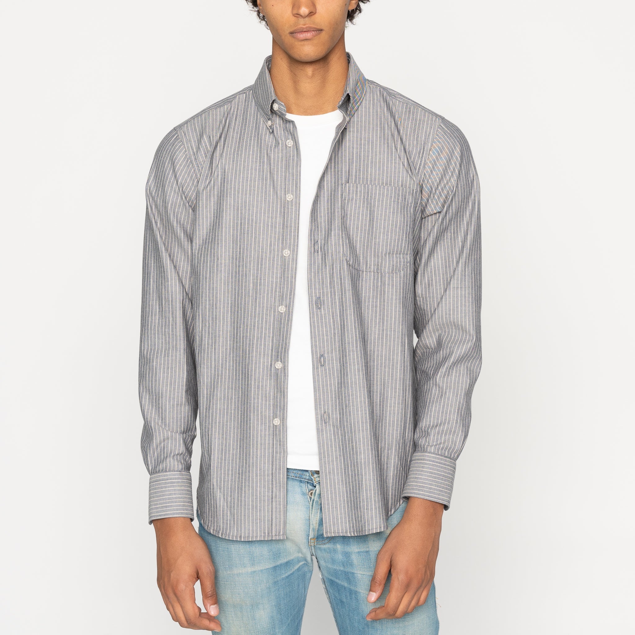 Easy Shirt - Soft Finish Classic Stripe - Indigo by Naked & Famous Denim