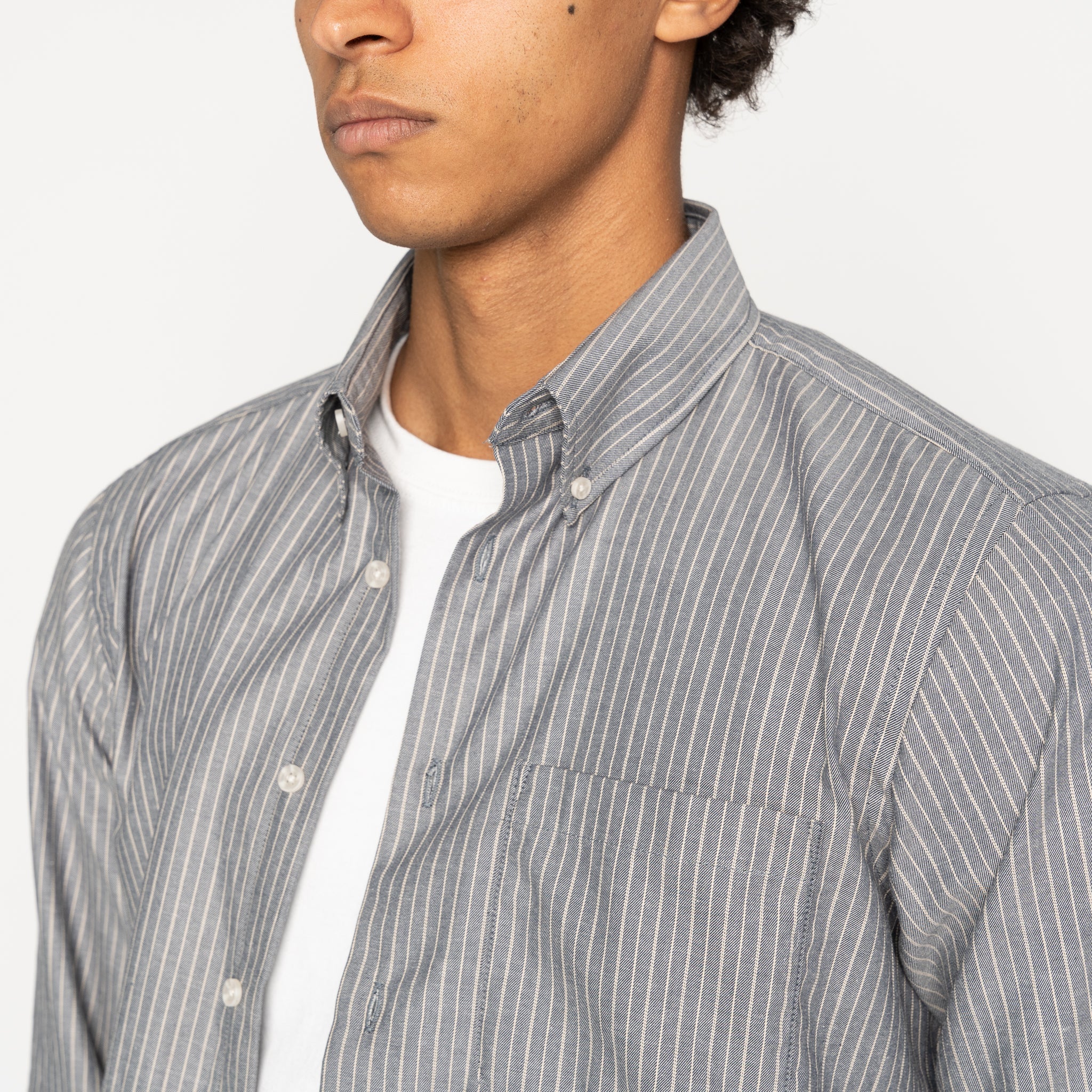 Easy Shirt - Soft Finish Classic Stripe - Indigo by Naked & Famous Denim
