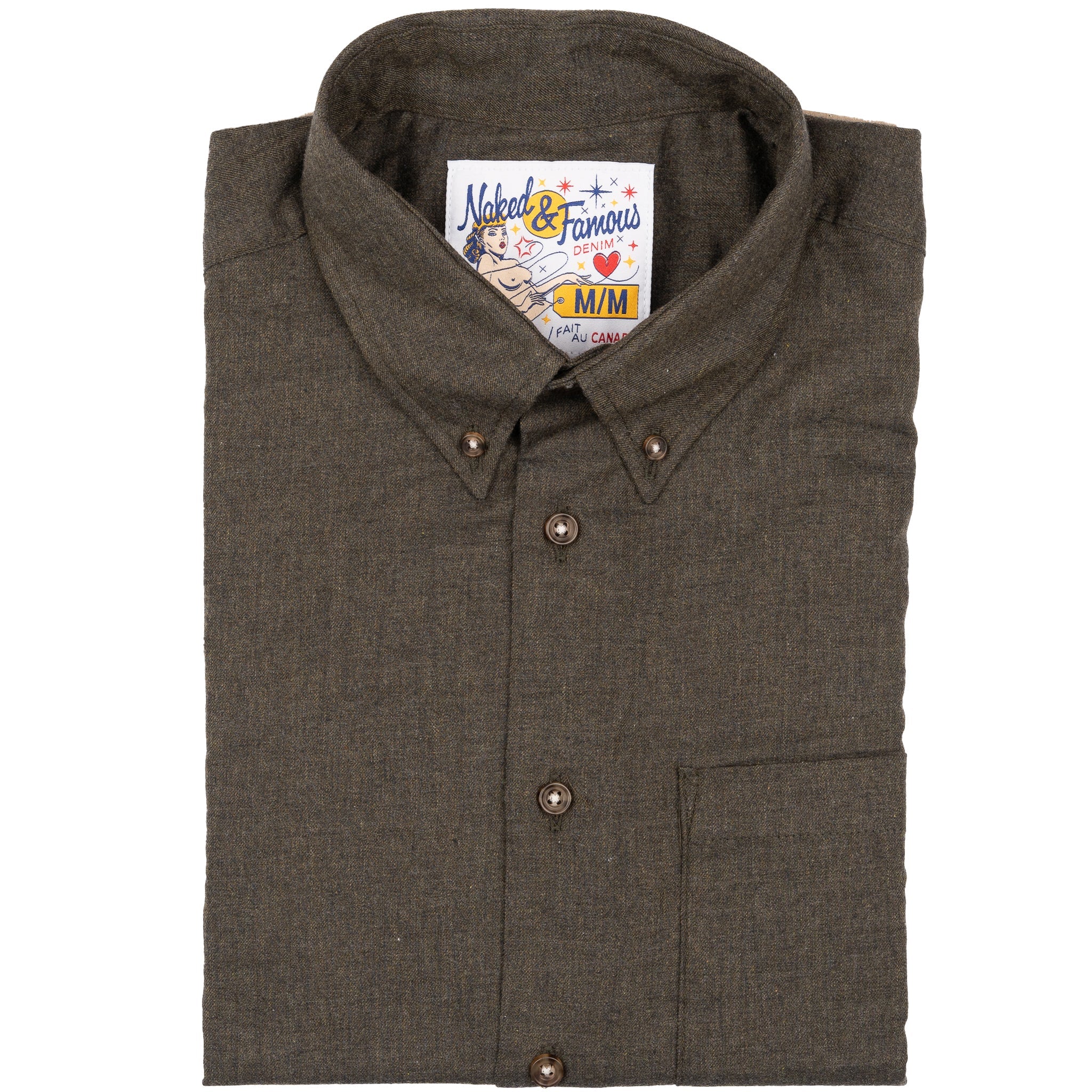 Easy Shirt - Melange Soft Twill - Deep Forest by Naked & Famous Denim