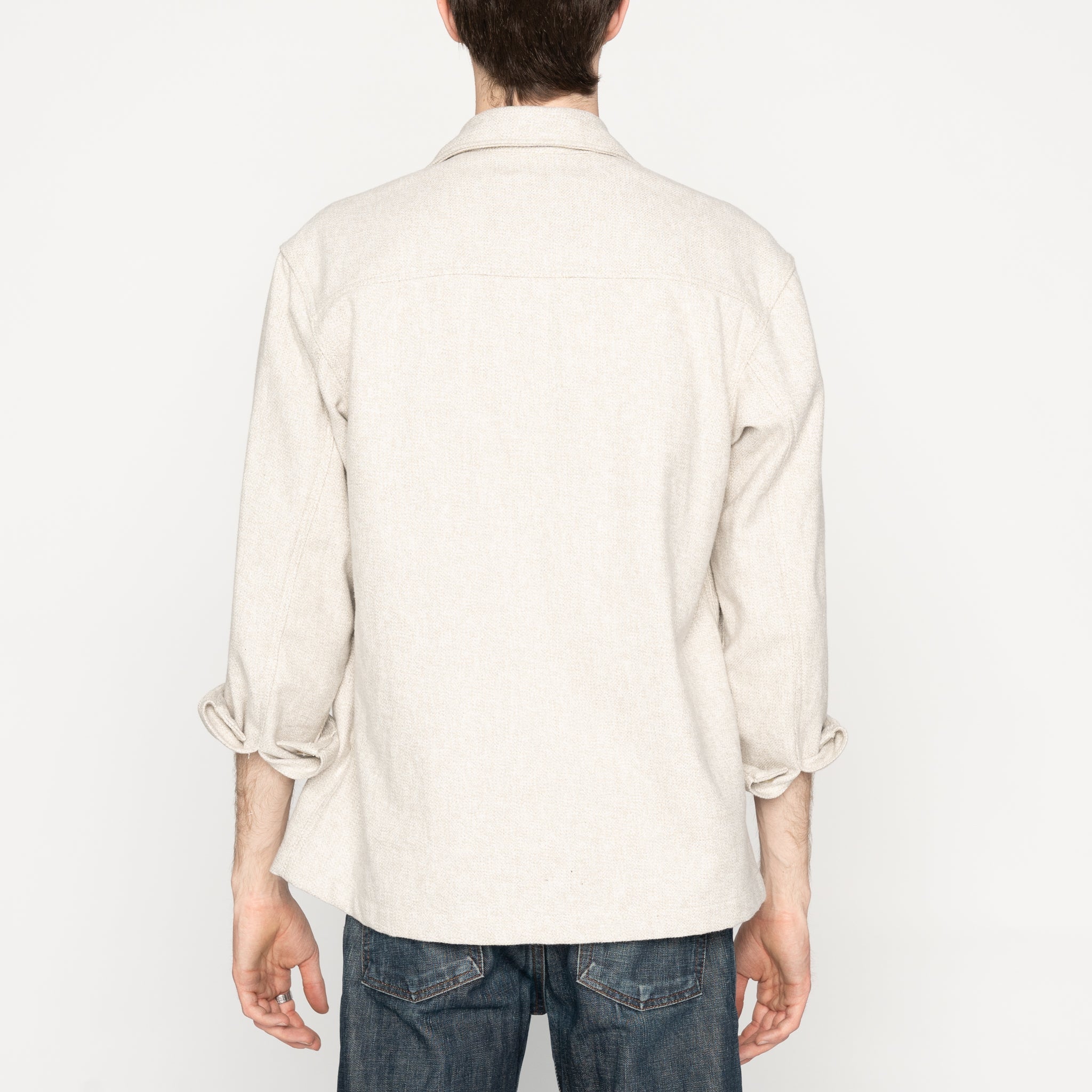 Over Shirt - Triple Yarn Twist Brushed Flannel - Ivory by Naked & Famous Denim