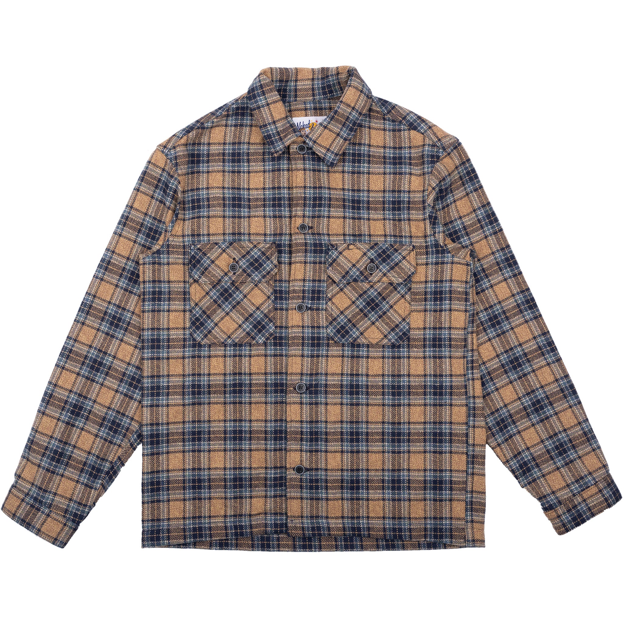 Work Shirt - Triple Twist Yarn Flannel - Blue Beige by Naked & Famous Denim