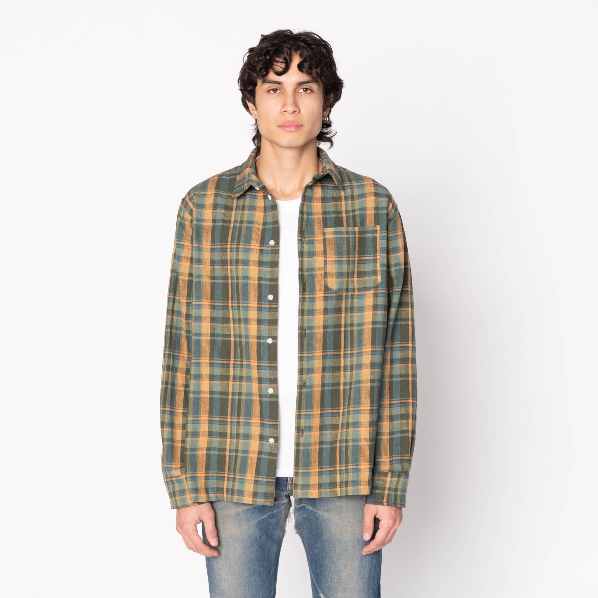 True Shirt - Slub Yarn Flannel - Green by Naked & Famous Denim