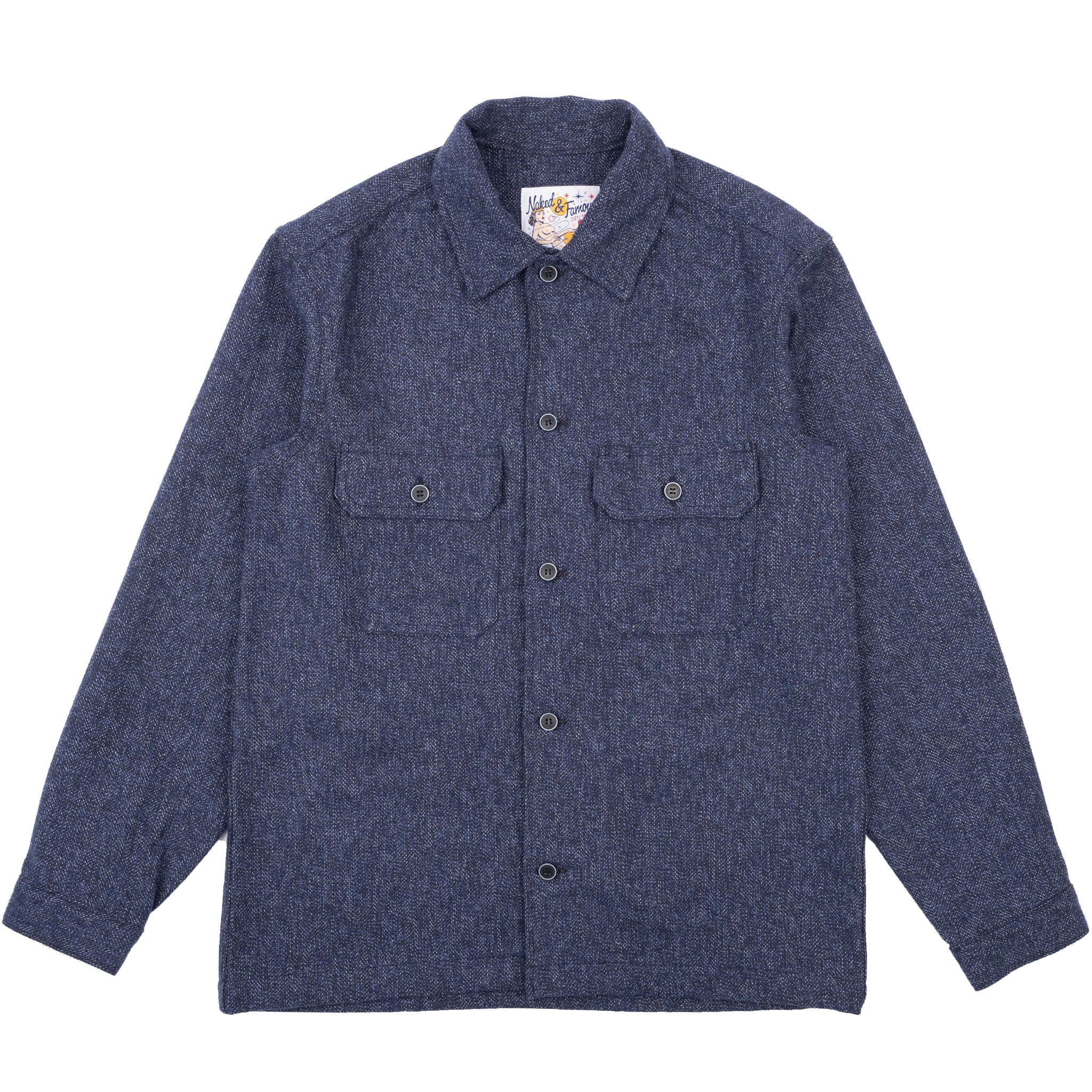 Work Shirt - Herringbone Triple Twist - Indigo by Naked & Famous Denim