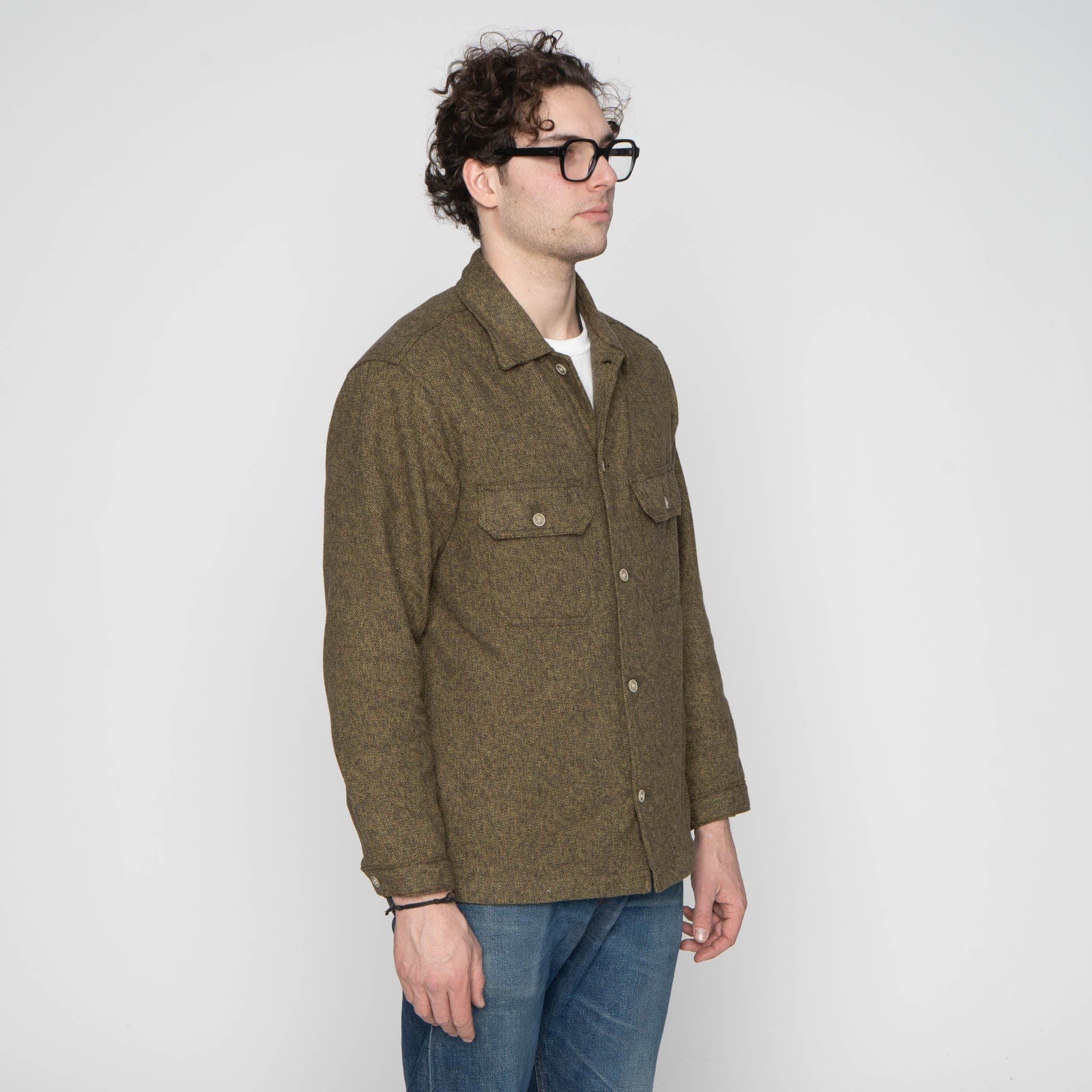 Work Shirt - Herringbone Triple Twist - Forest by Naked & Famous Denim