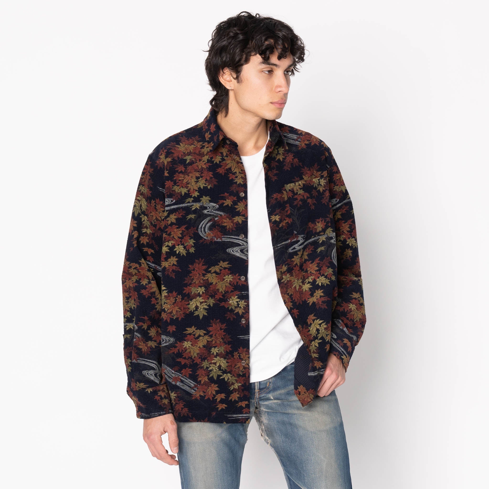 True Shirt - Printed - Autumn - Navy by Naked & Famous Denim