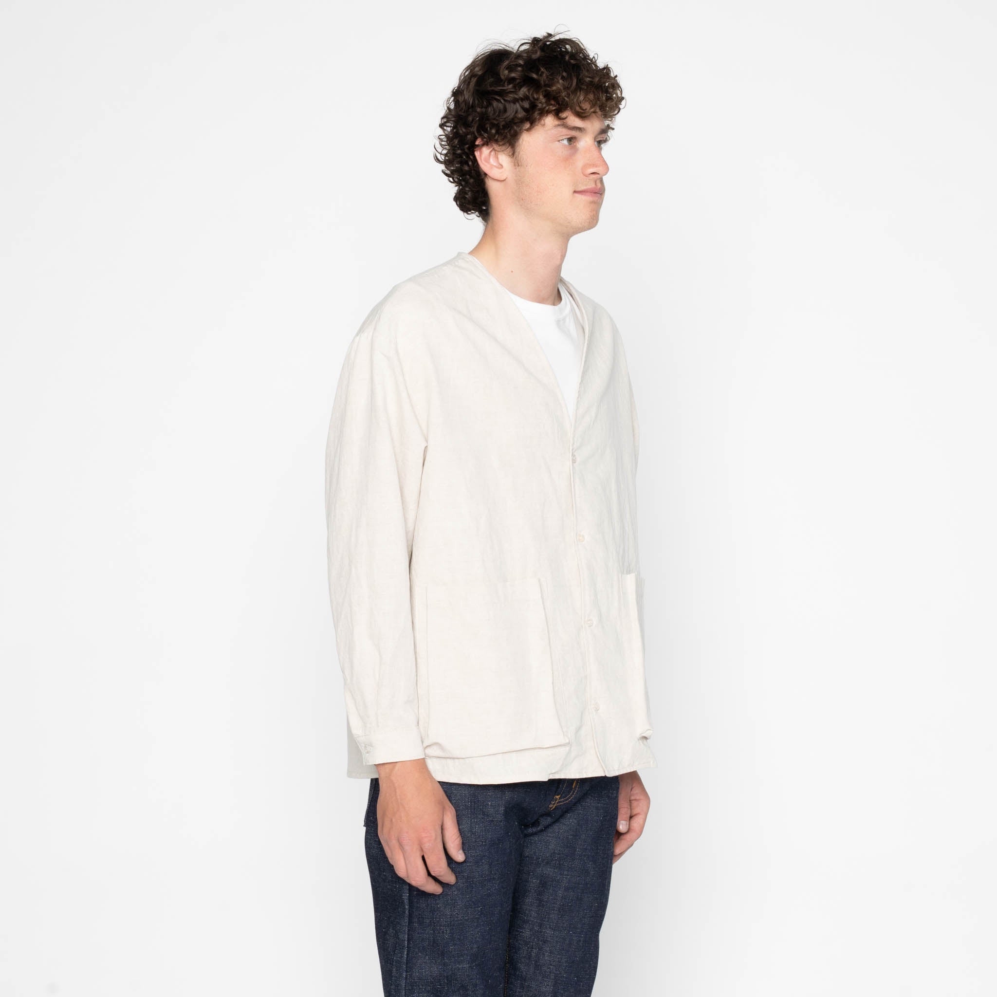Wise Guy - Linen Blend Denim - Ecru by Naked & Famous Denim