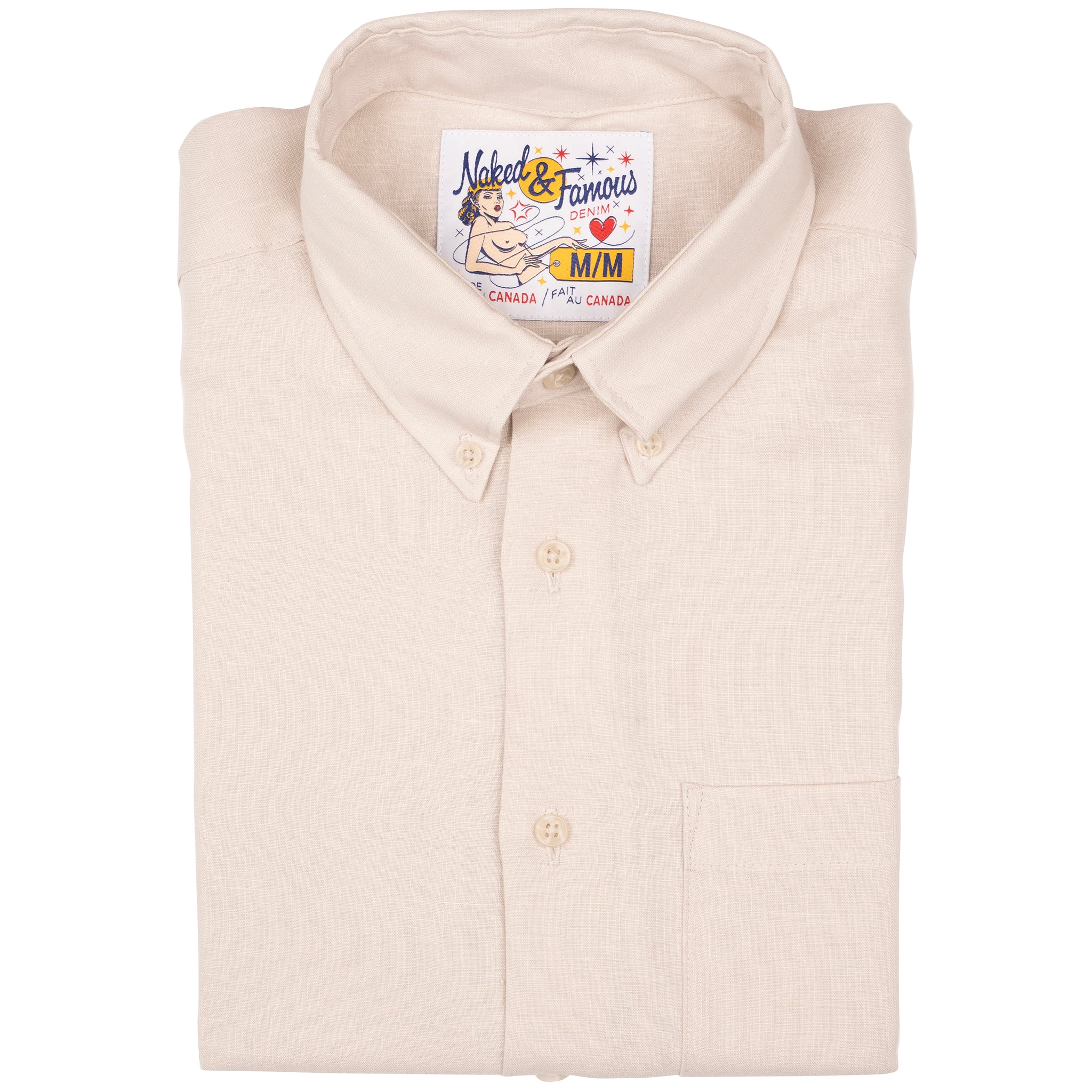 Easy Shirt - French Linen Fine Canvas - Ecru by Naked & Famous Denim