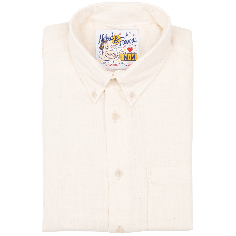 Easy Shirt - Double Weave Slub Gauze- White by Naked & Famous Denim