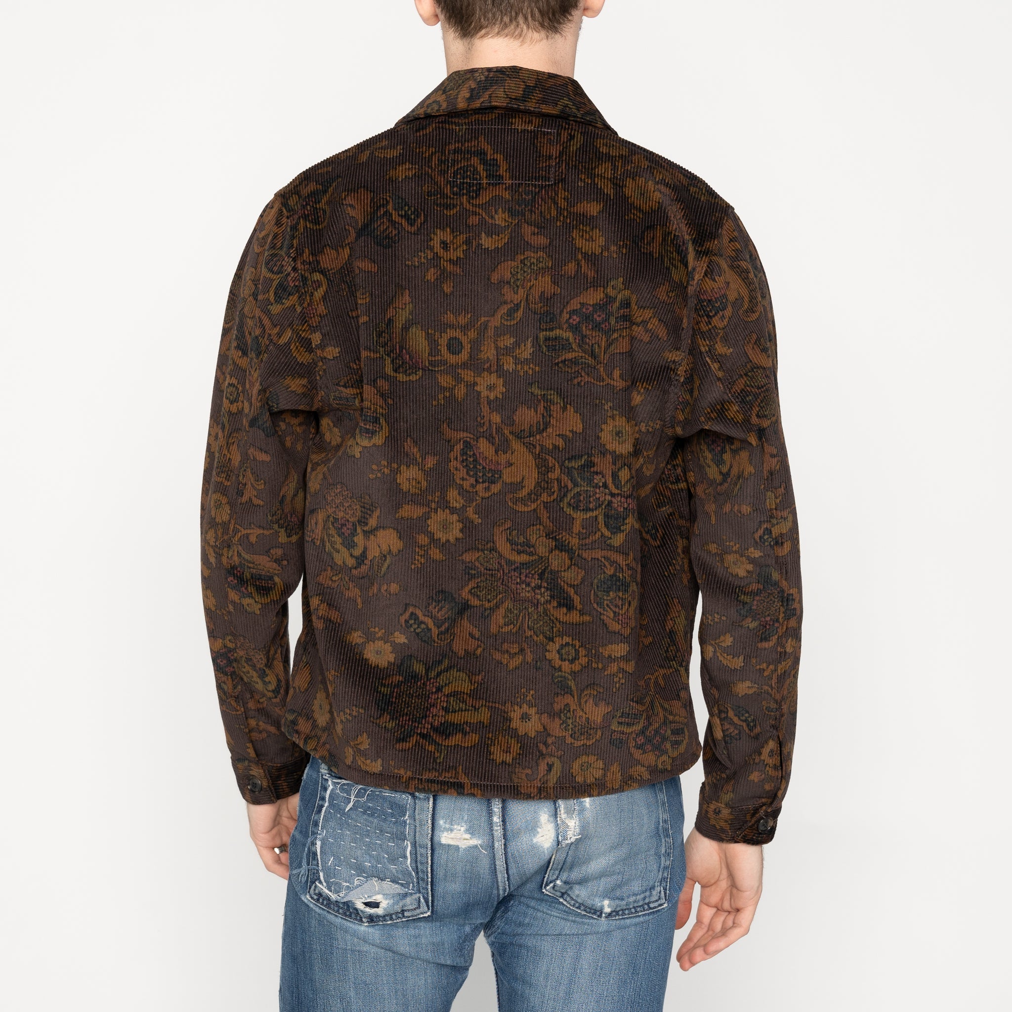 Zip Jacket - Paisley Corduroy - Brown by Naked & Famous Denim