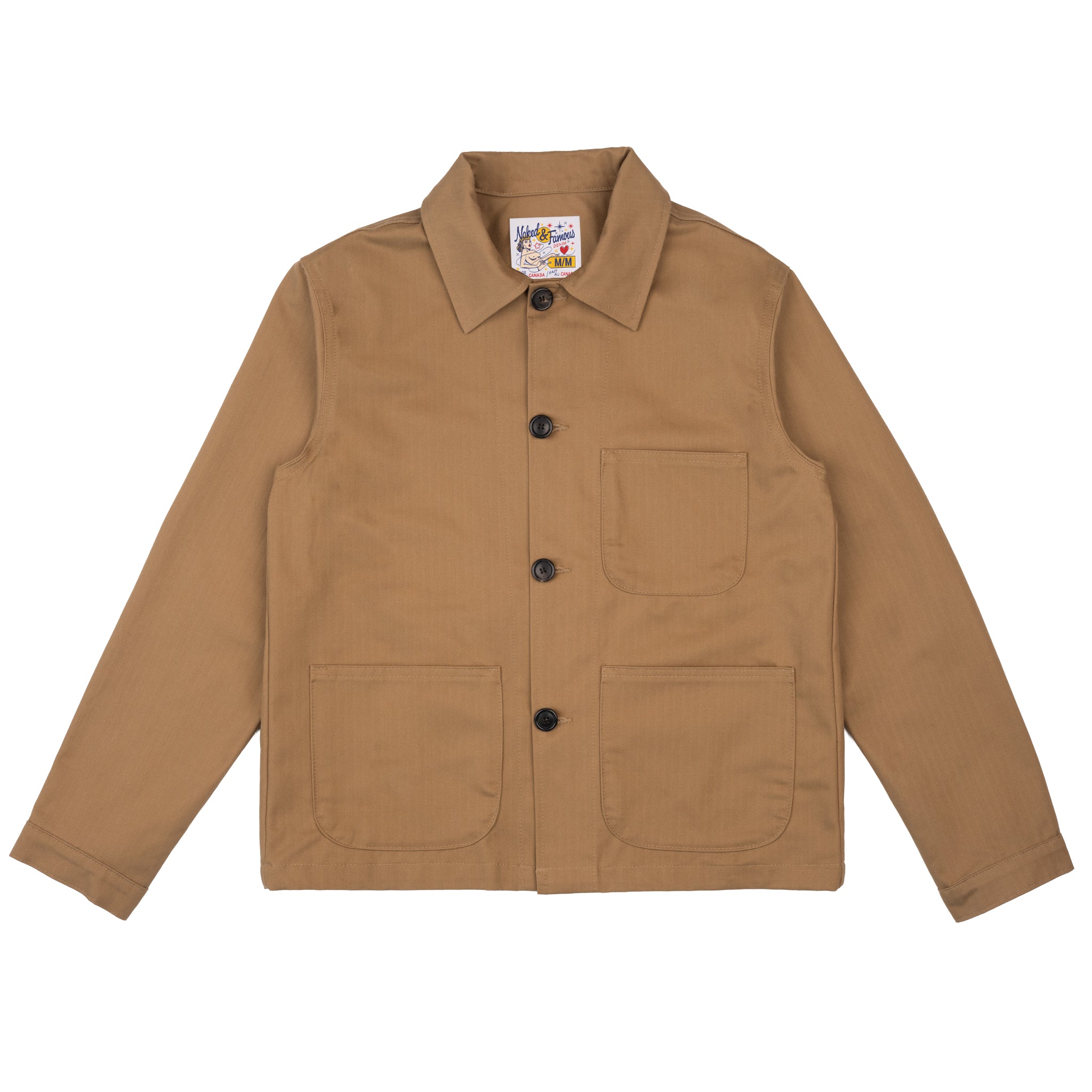 Utility Jacket - 1940s Military Organic Herringbone - Sand by Naked & Famous Denim