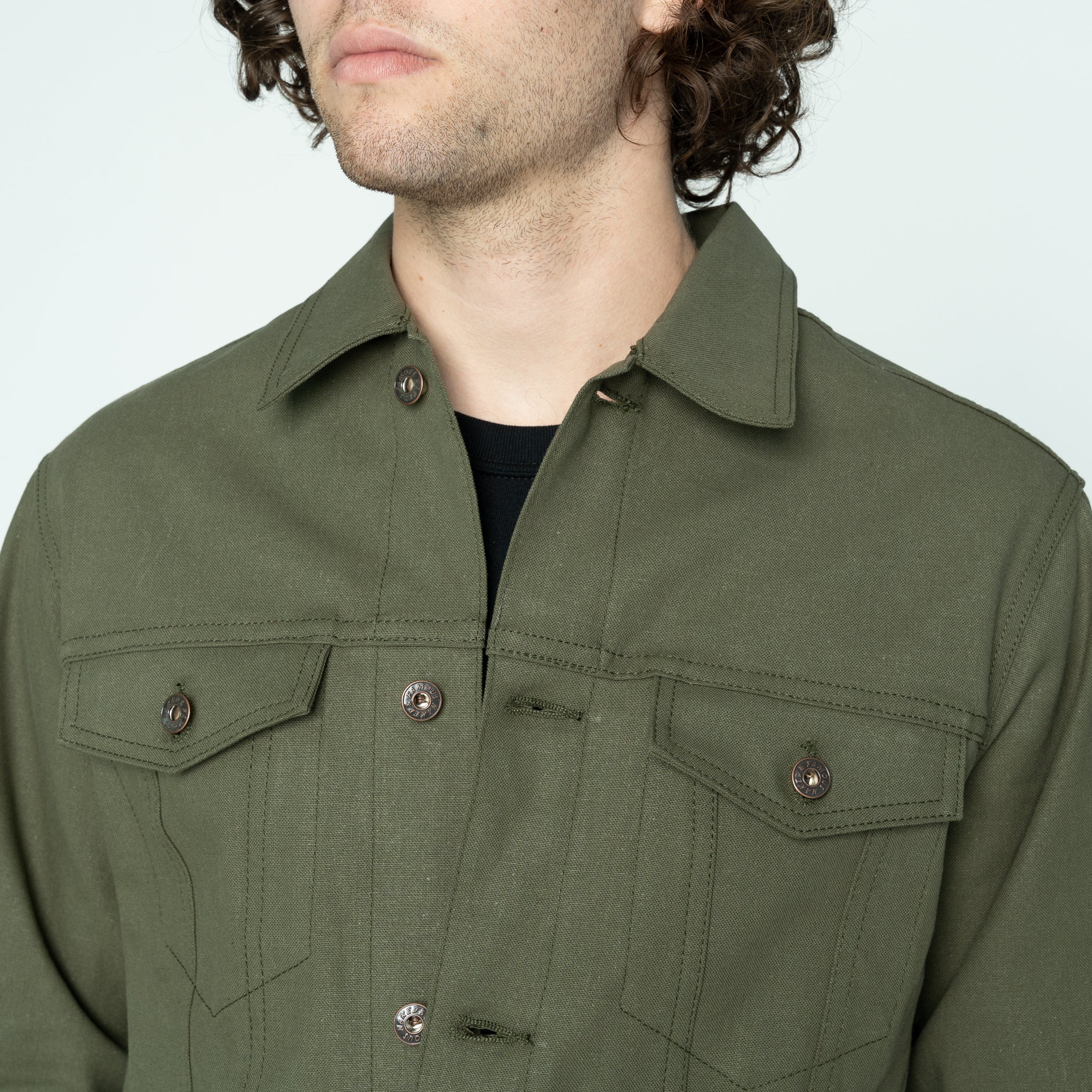 Denim Jacket - Army Green Duck Selvedge by Naked & Famous Denim