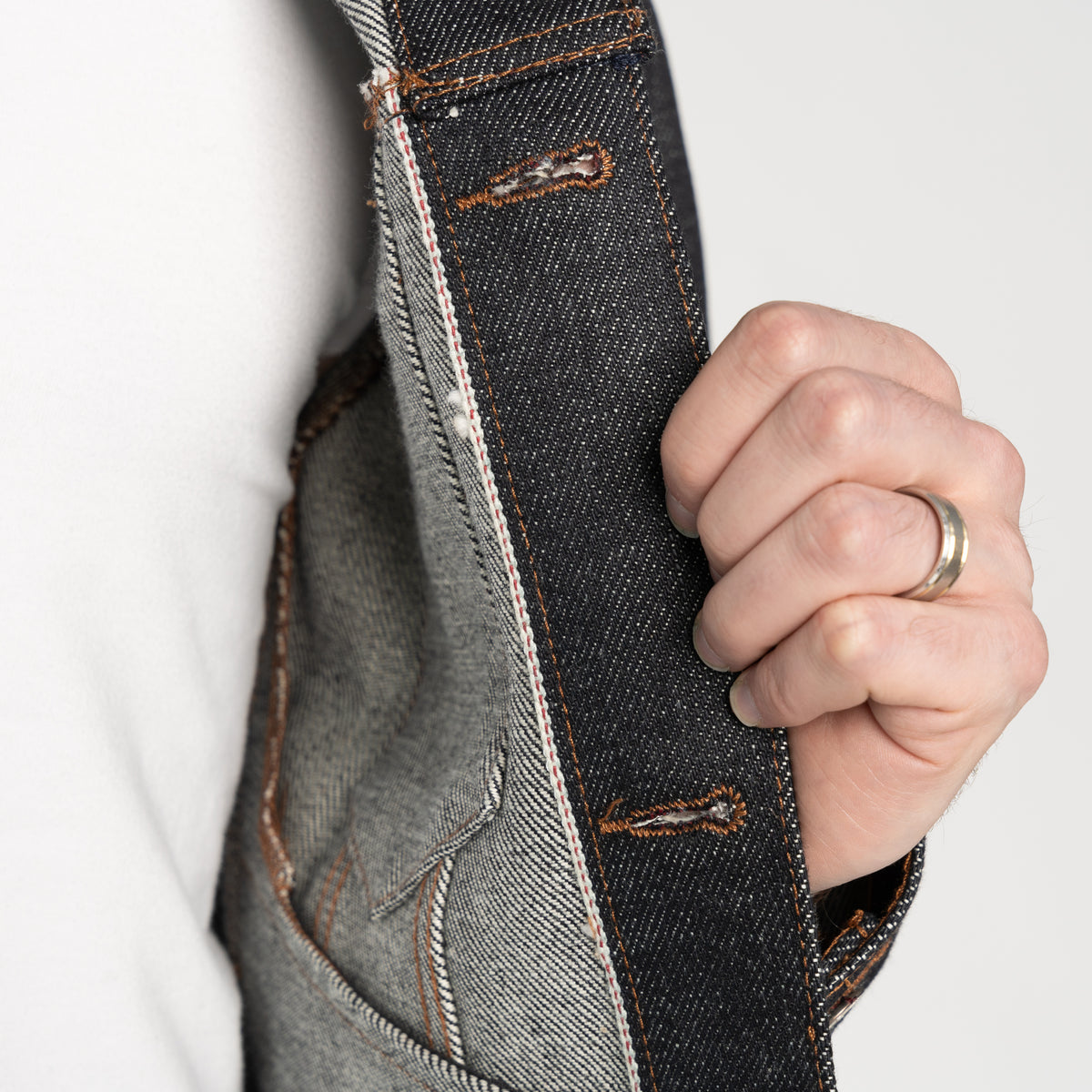 Denim Jacket - Elephant 13 - Red Core by Naked & Famous Denim