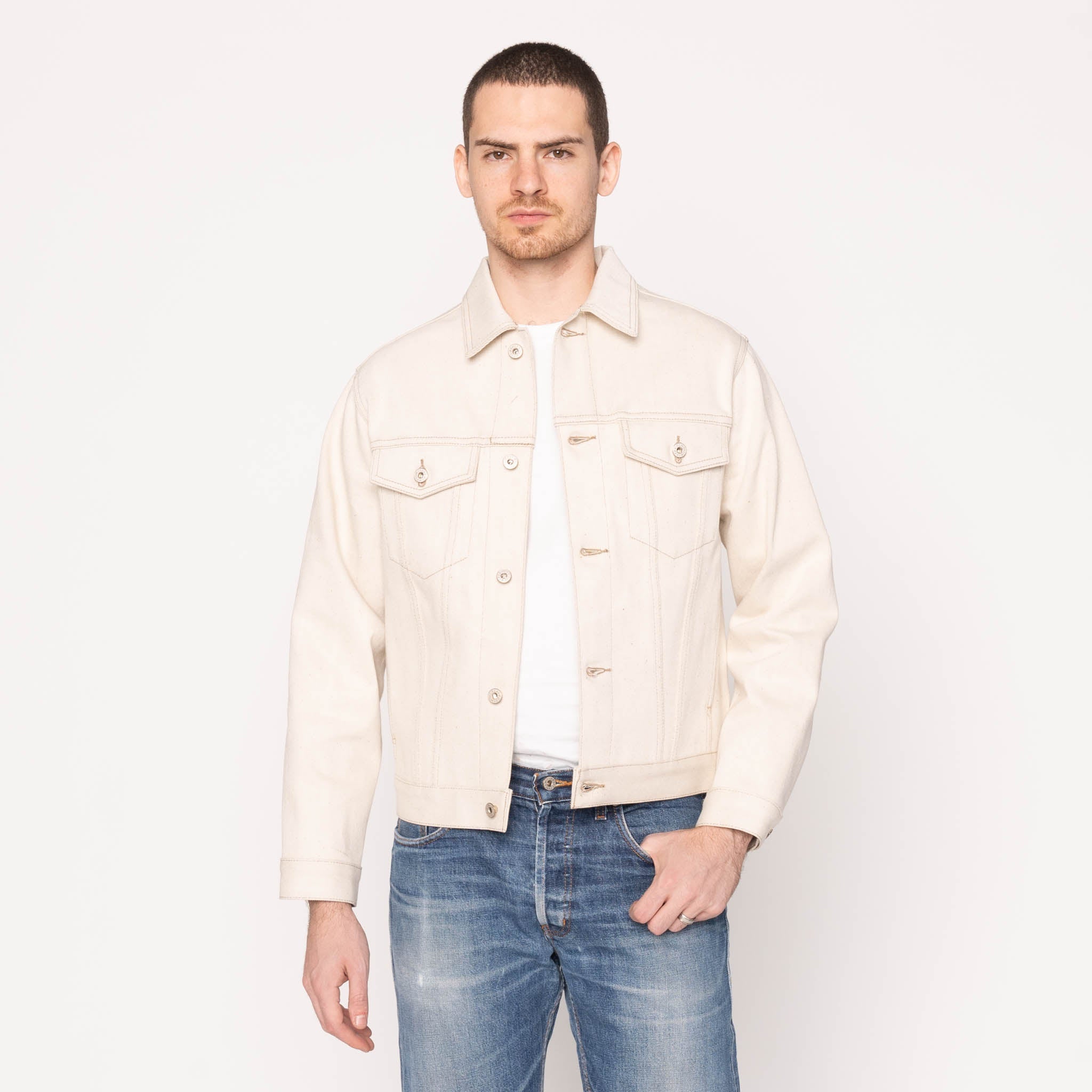 Denim Jacket - All Natural Ecru Foxfibre® Selvedge by Naked & Famous Denim