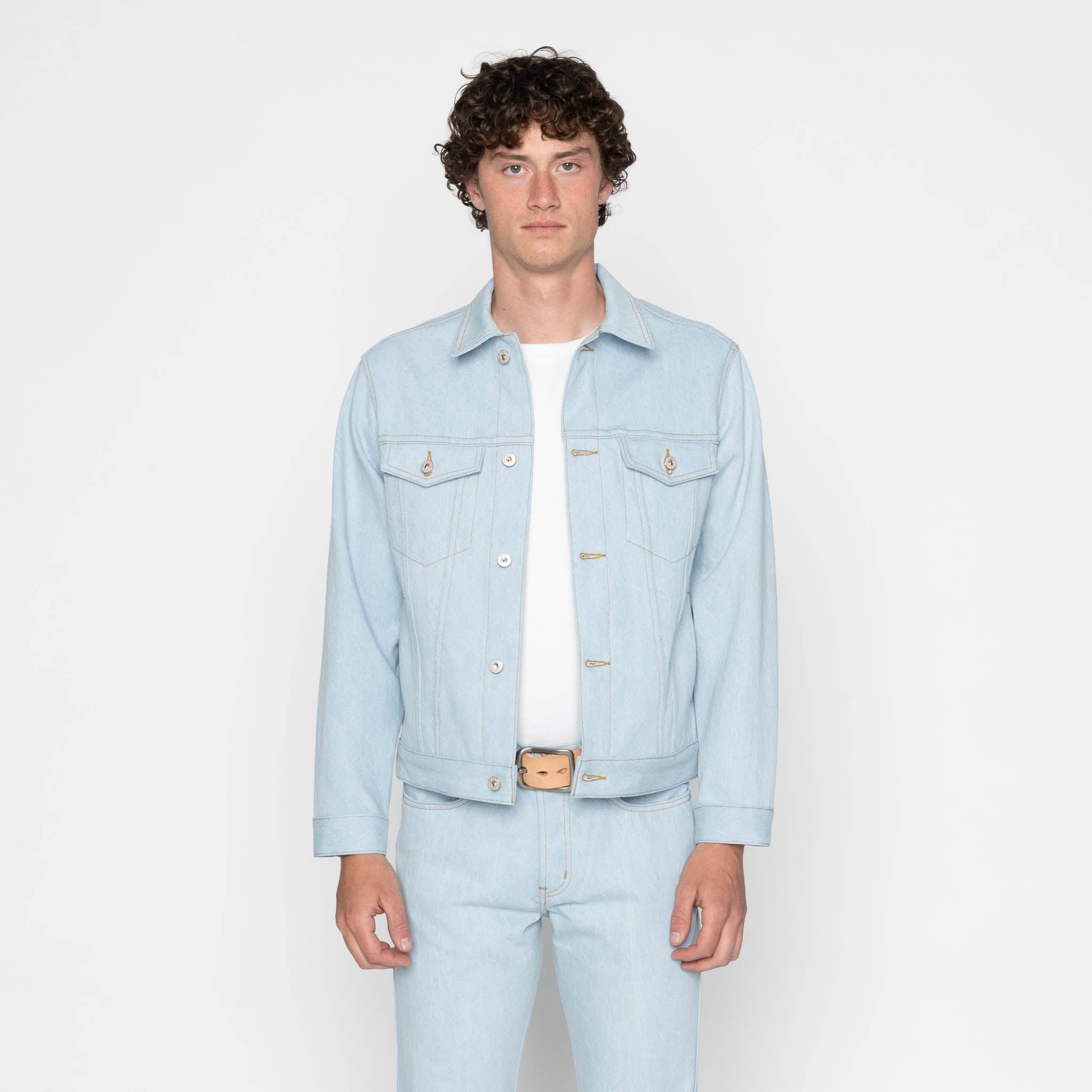 Denim Jacket - Secret Agent - Bleach Blue by Naked & Famous Denim