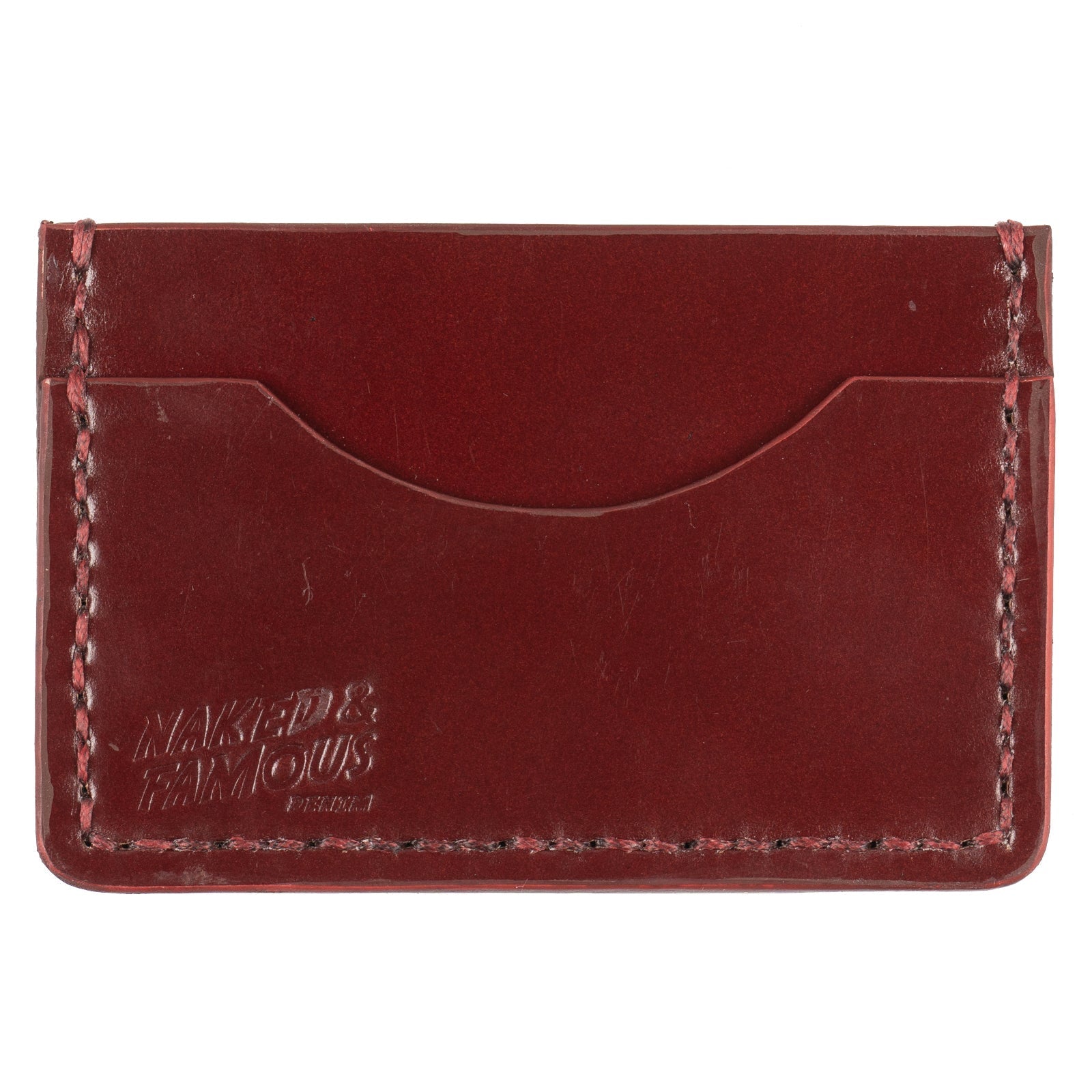 Card Case - Shinki Cordovan Leather - Oxblood by Naked & Famous Denim