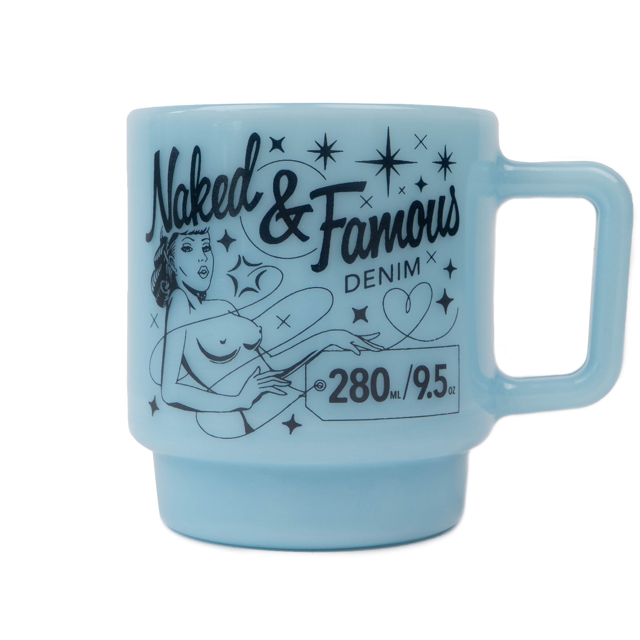 Milk Glass Stackable Mug - Delphite Blue by Naked & Famous Denim