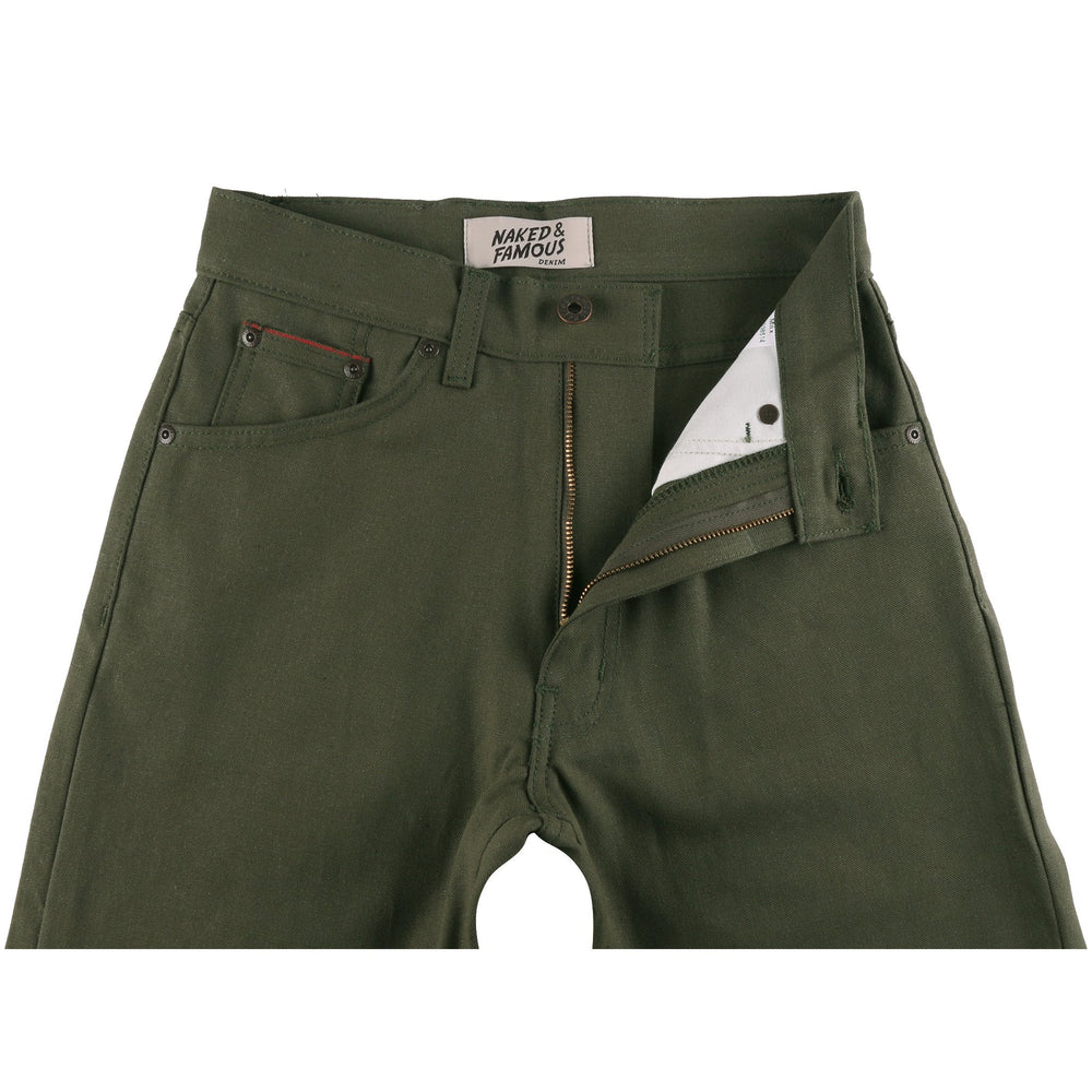 Max - Army Green Duck Selvedge by Naked & Famous Denim