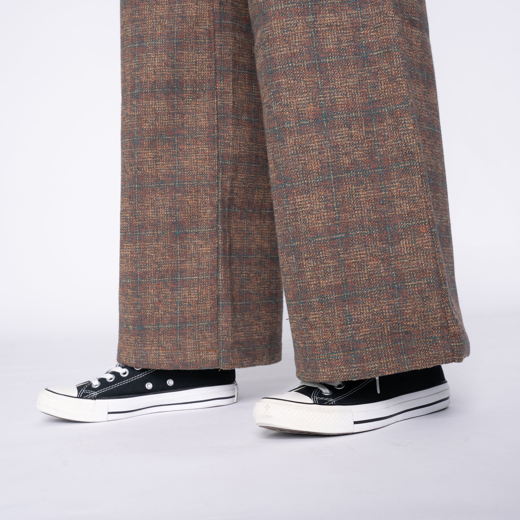 Wide Leg Trouser - Triple Yarn Twist Brushed Tweed - Desert Sunset by Naked & Famous Denim