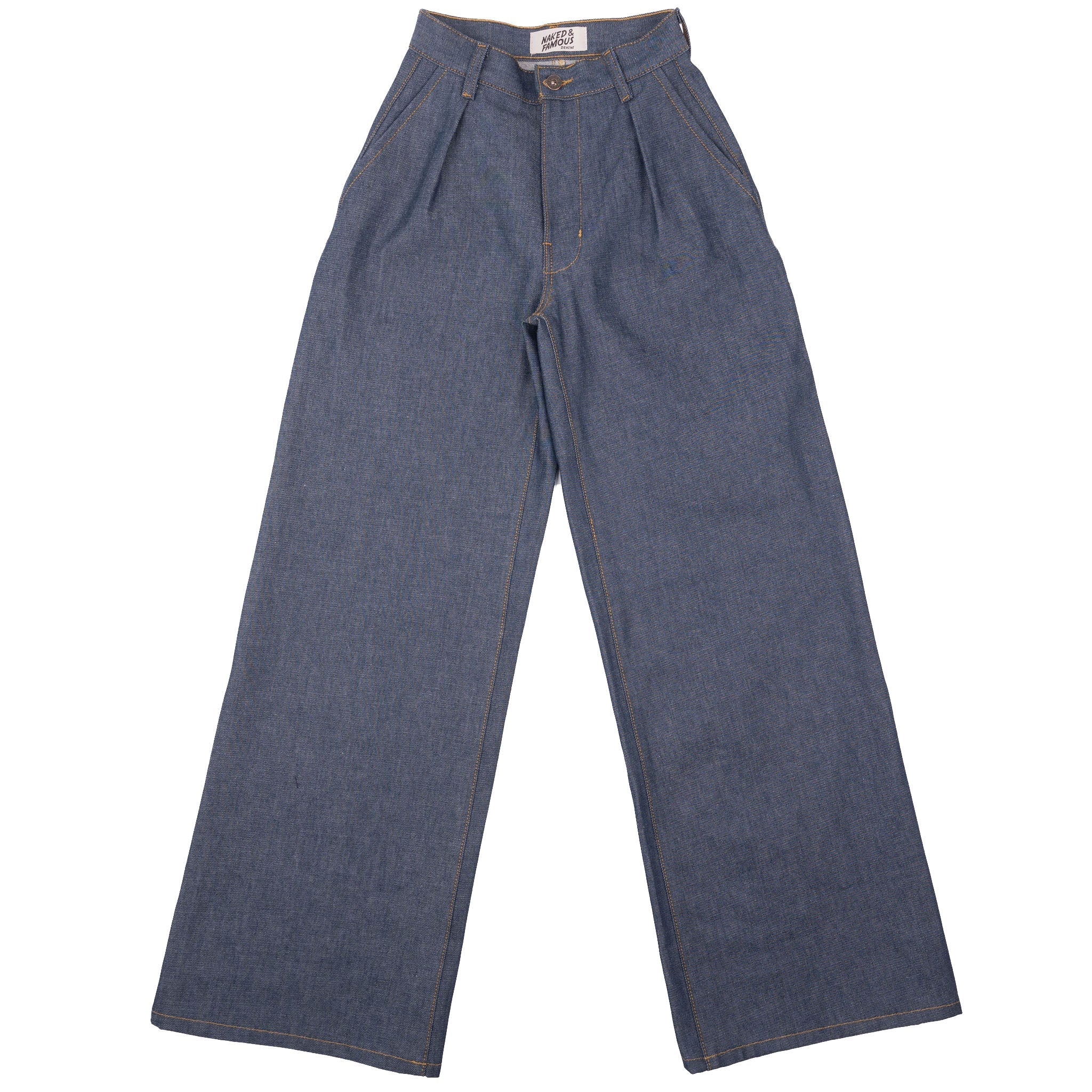 Wide Leg Trouser - Natural Indigo - Indigo by Naked & Famous Denim