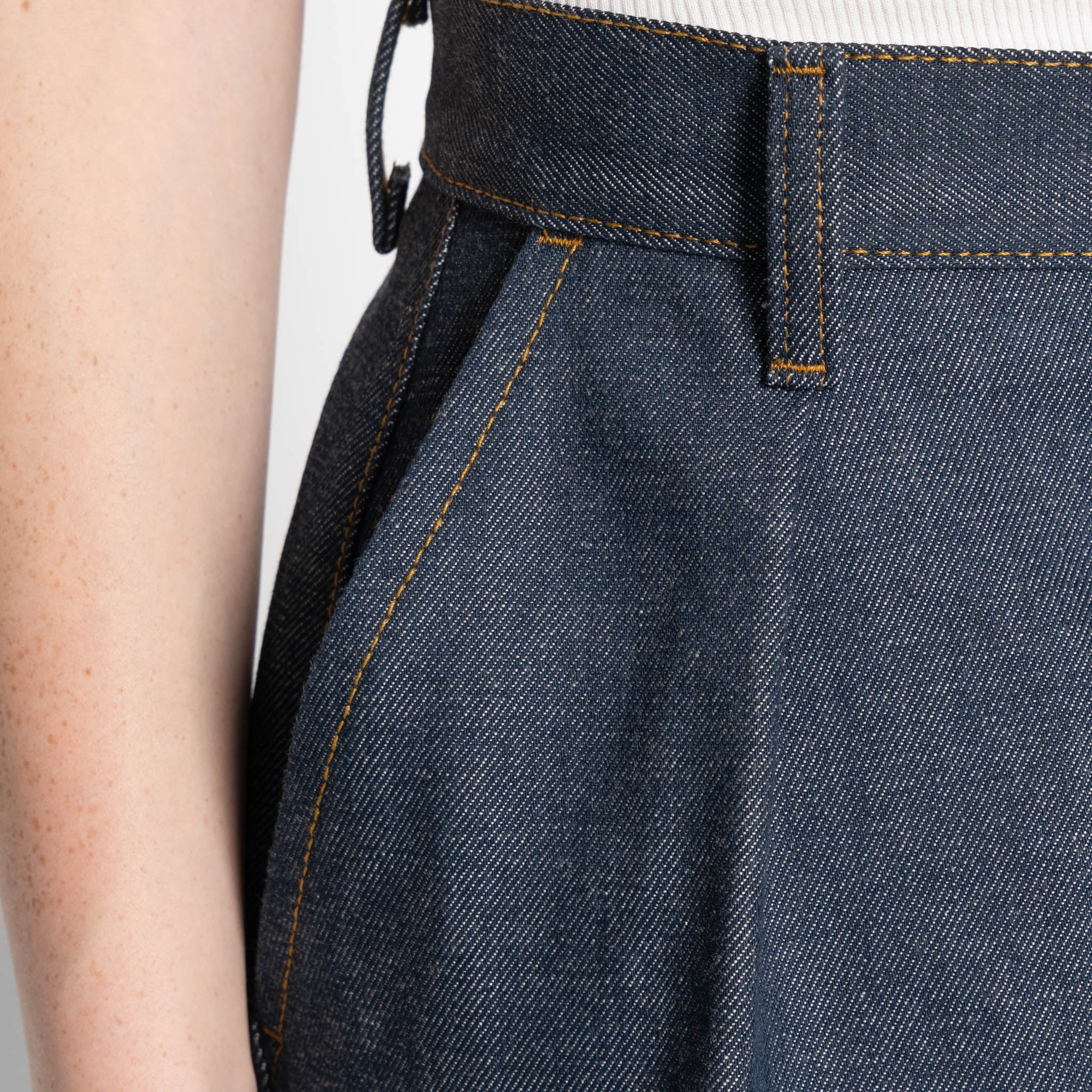 Wide Leg Trouser - Natural Indigo - Indigo by Naked & Famous Denim