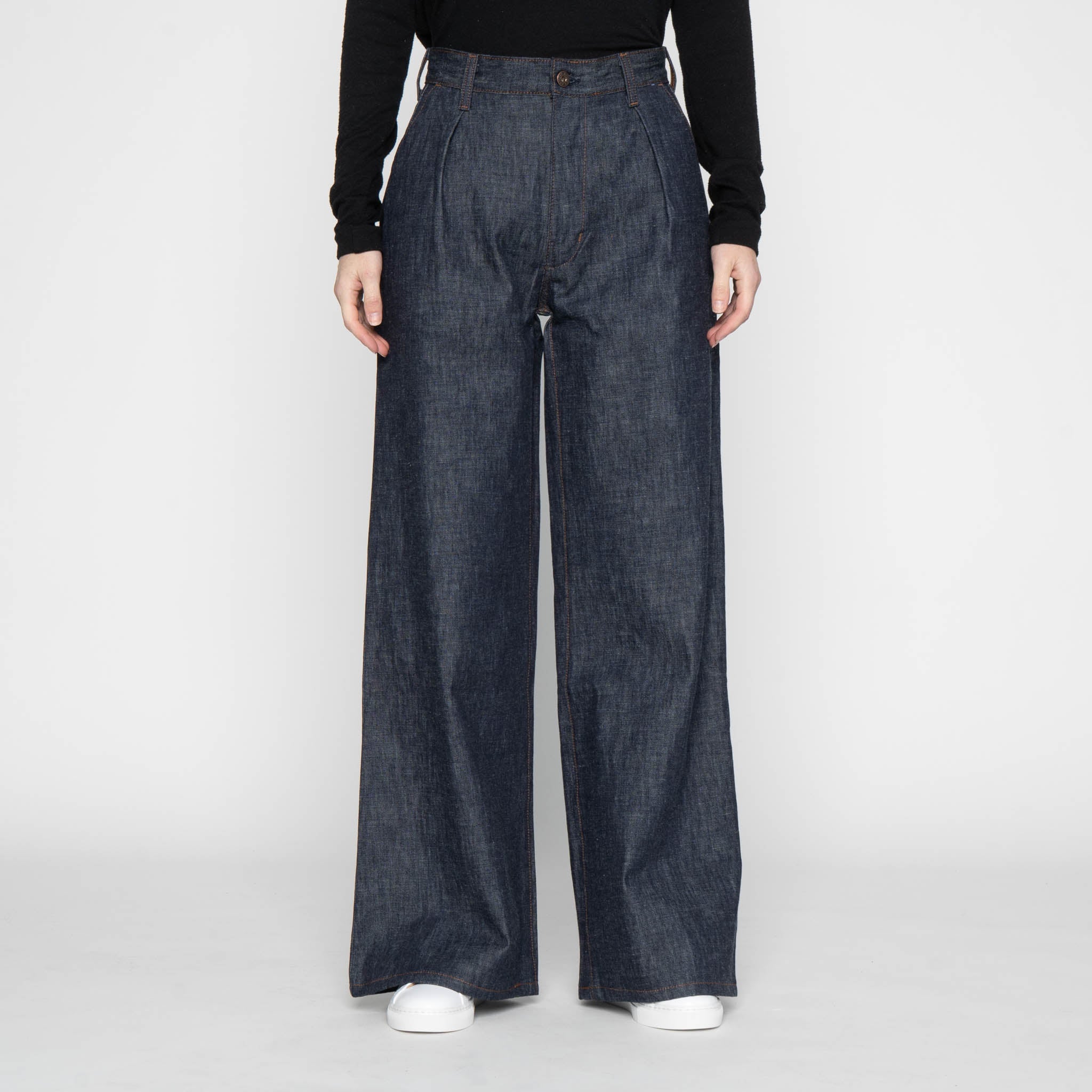 Wide Leg Trouser - 10oz Rinsed Denim - Indigo by Naked & Famous Denim