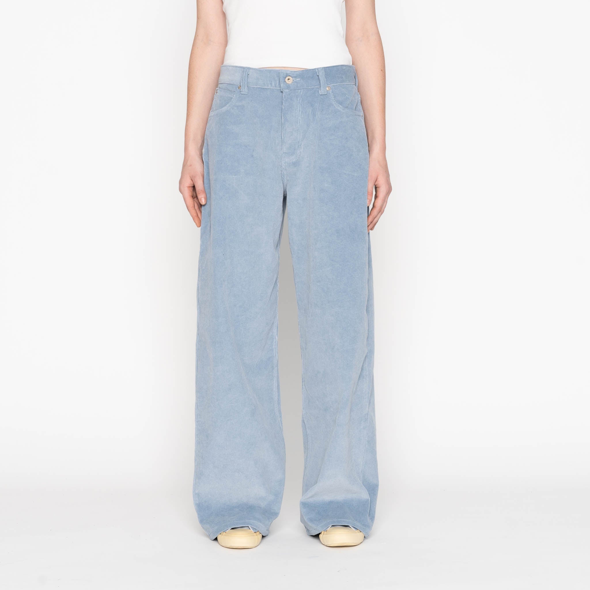 Wide Wild West - Organic Faded Corduroy - Pale Indigo by Naked & Famous Denim