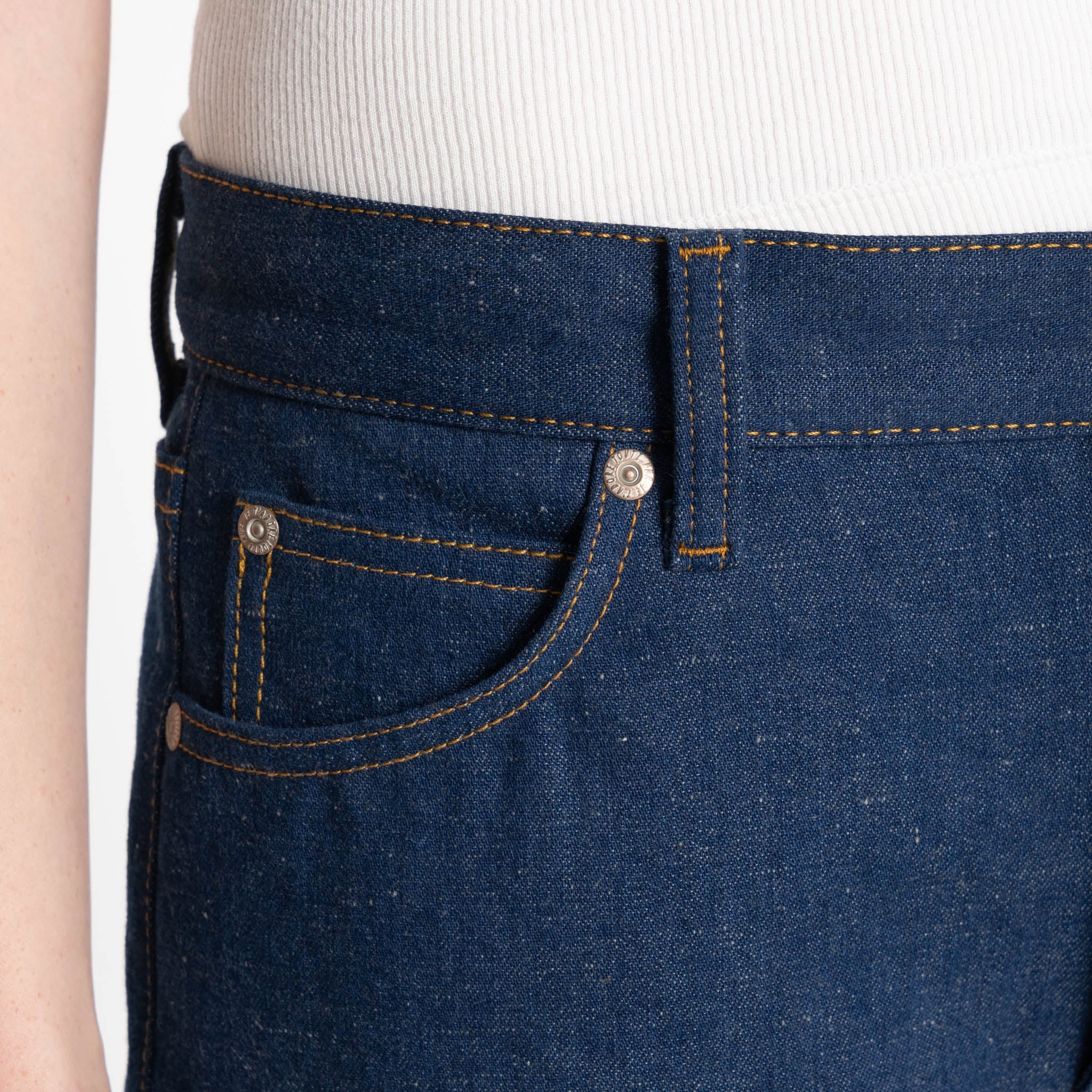 Bestie - 2x1 Dungaree Nep Denim - Mid Indigo by Naked & Famous Denim