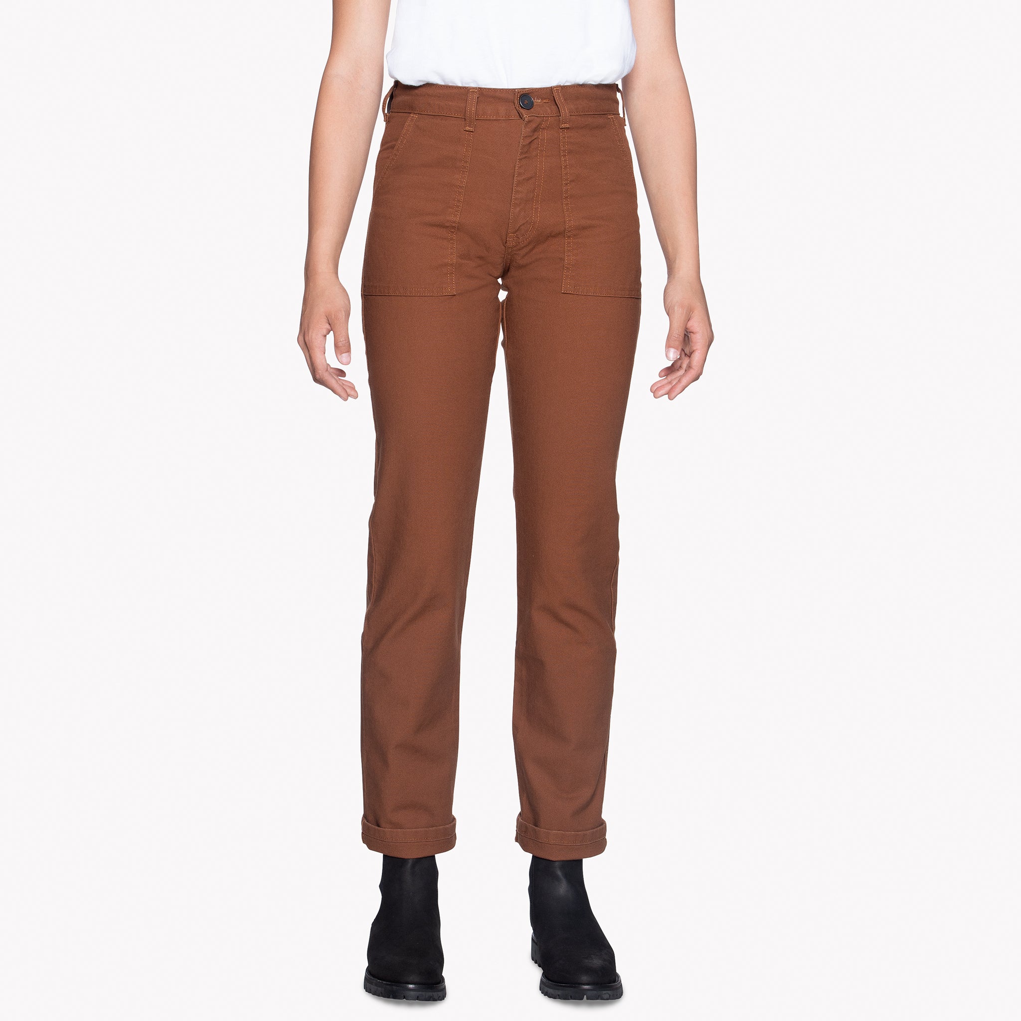 Women's - Fatigue Pant - Brick Canvas by Naked & Famous Denim