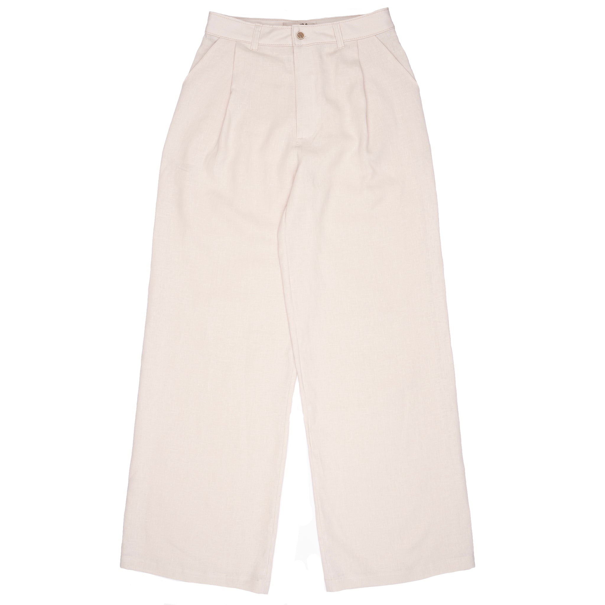 Relaxed Pleated Trouser - French Linen Fine Canvas - Ecru by Naked & Famous Denim