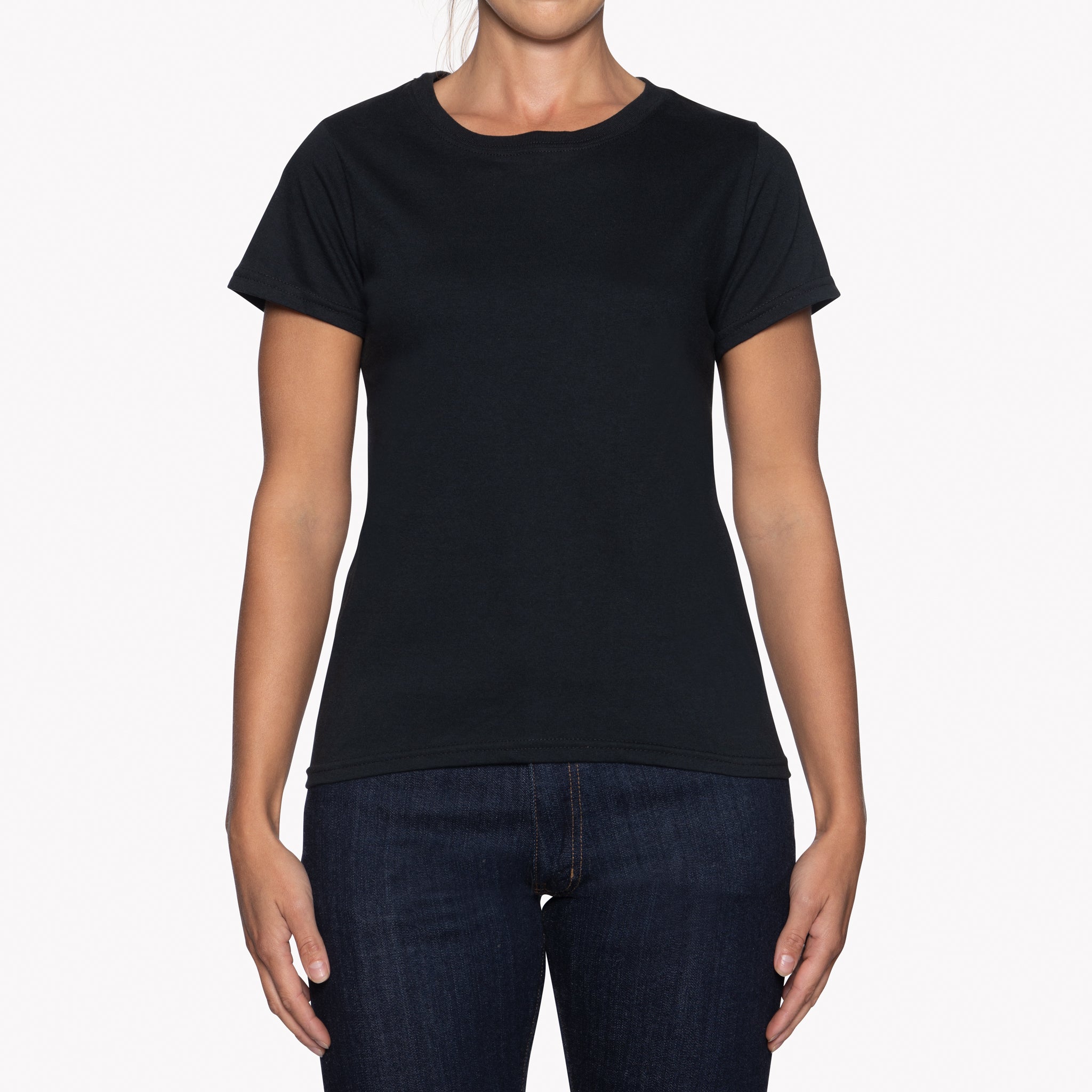 Women's - Circular Knit Ballet Tee - Double Ring-Spun Cotton - Black by Naked & Famous Denim