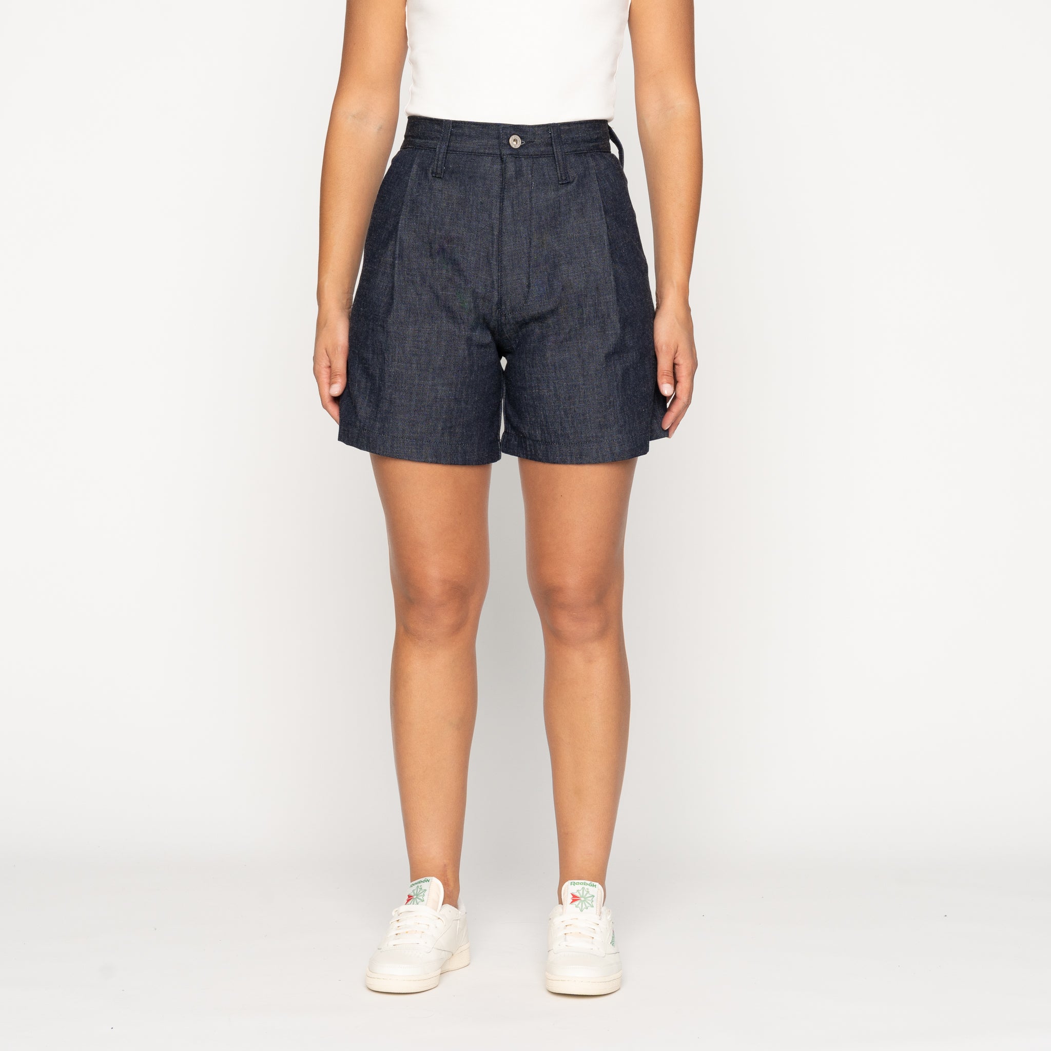 Twin Pleated Short - 10oz Rinsed Denim by Naked & Famous Denim