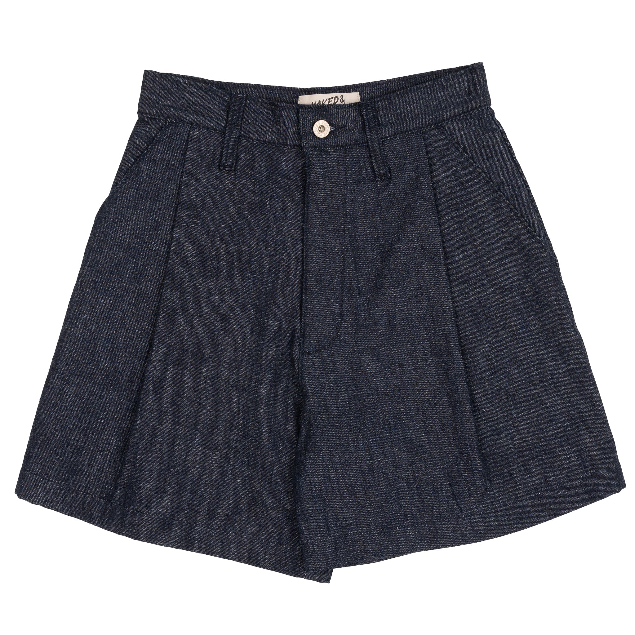 Twin Pleated Short - 10oz Rinsed Denim by Naked & Famous Denim