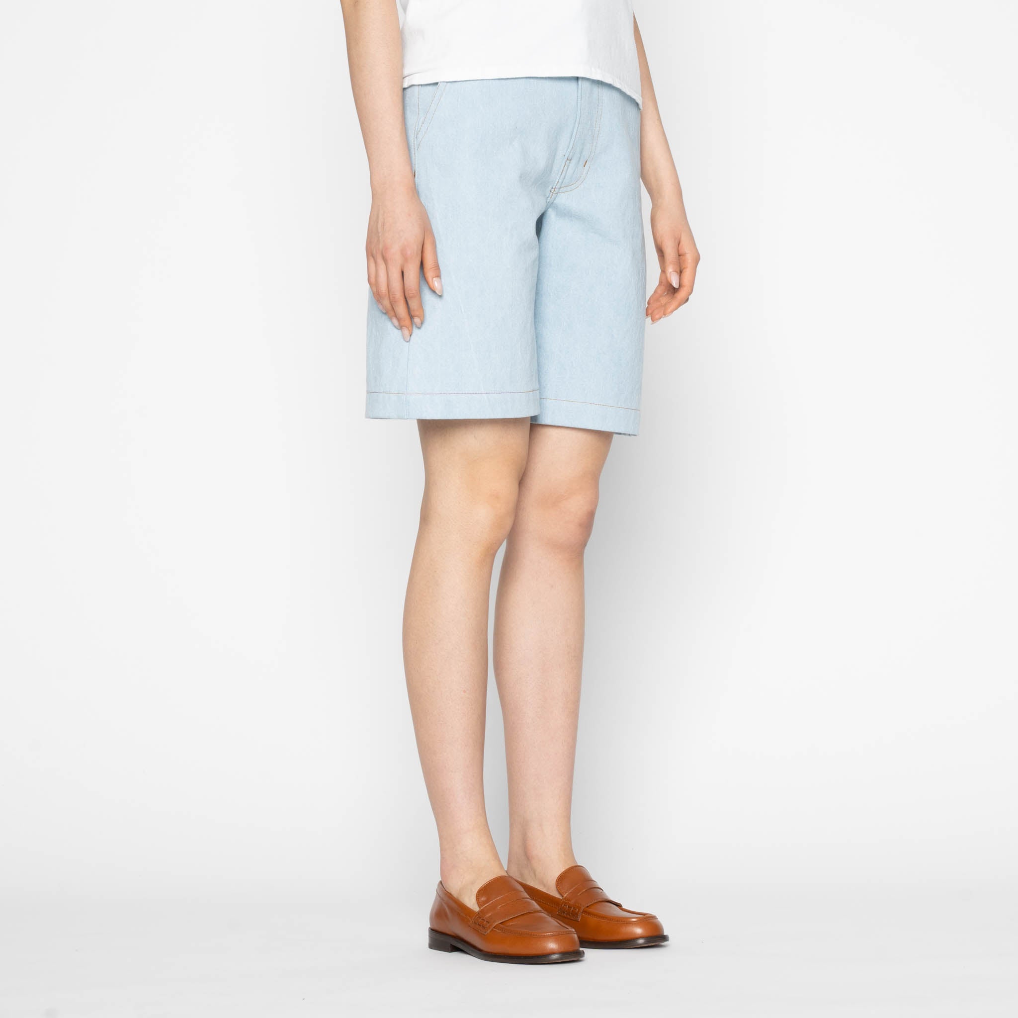 Andie Shorts - Secret Agent Denim - Bleach Blue by Naked & Famous Denim