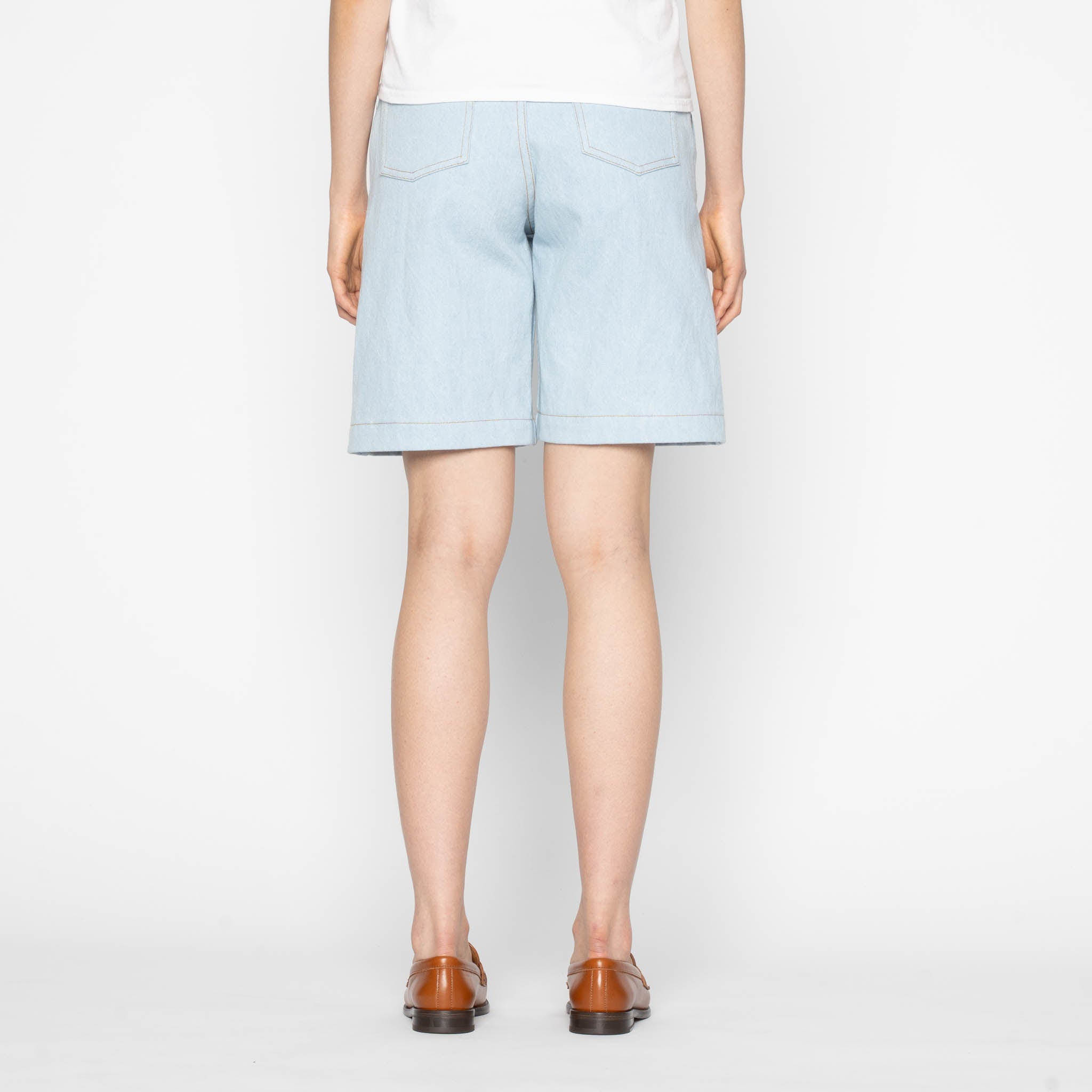 Andie Shorts - Secret Agent Denim - Bleach Blue by Naked & Famous Denim