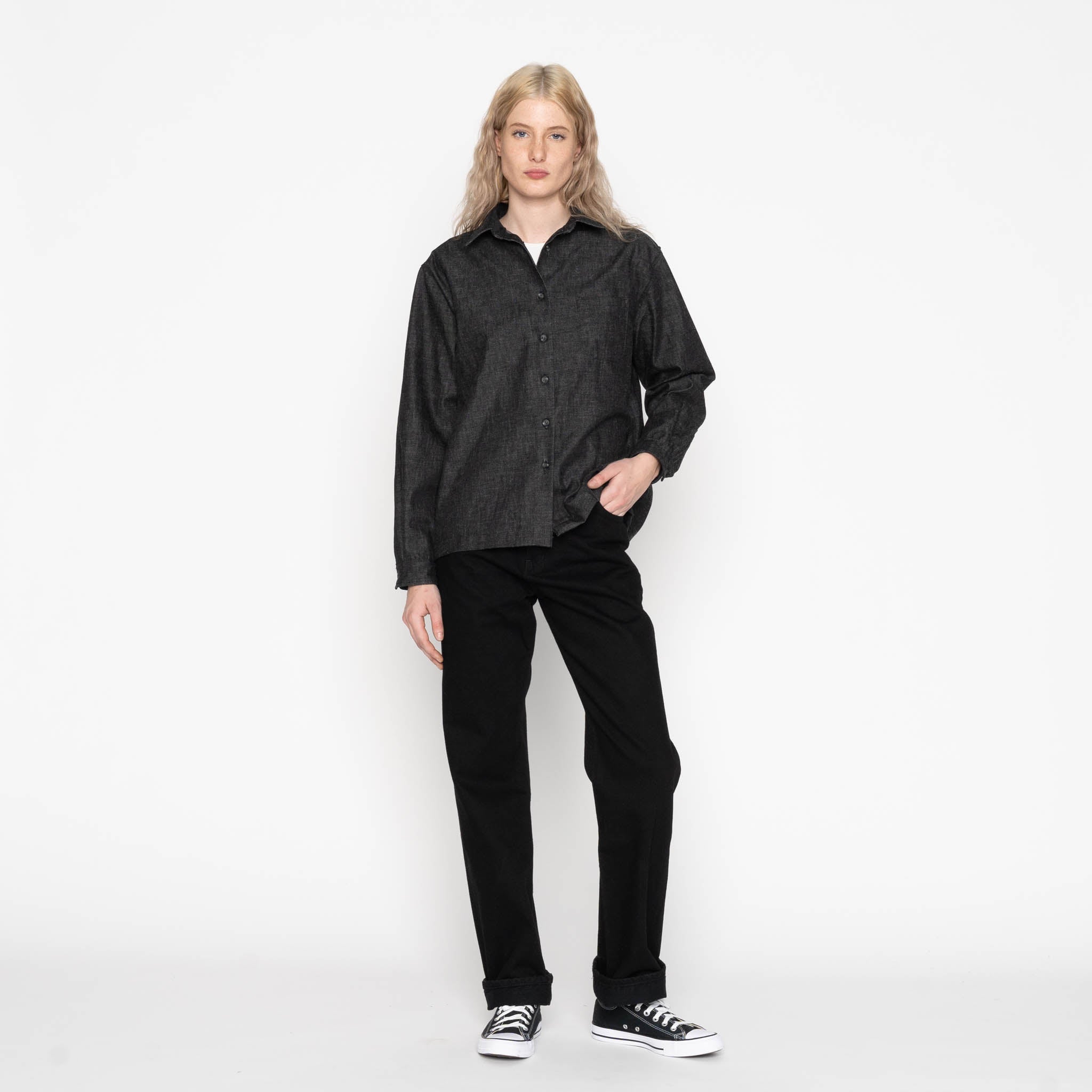 Judy - Black Lightweight Denim - Black by Naked & Famous Denim