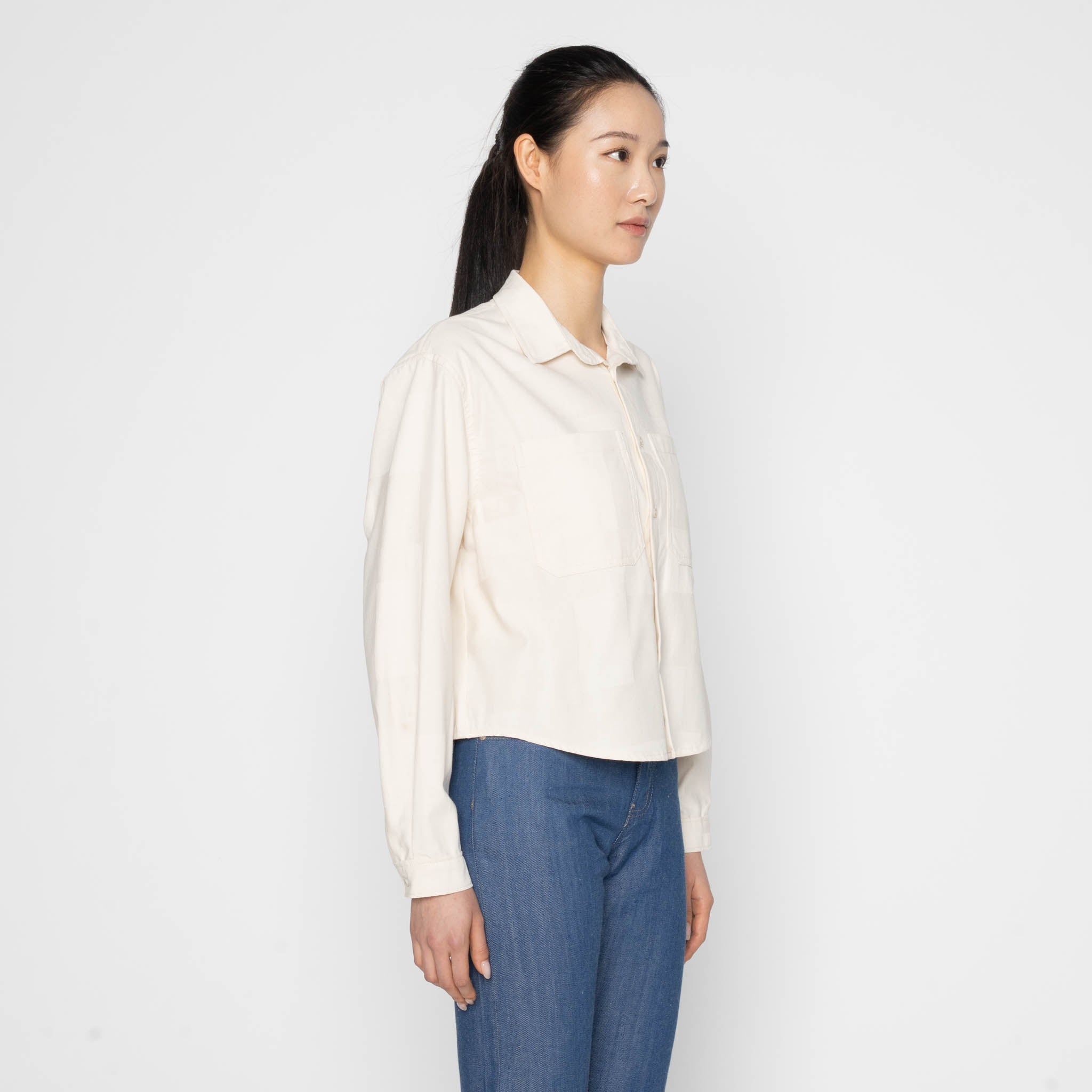 Princeton Shirt - Jacquard Denim - Ecru by Naked & Famous Denim