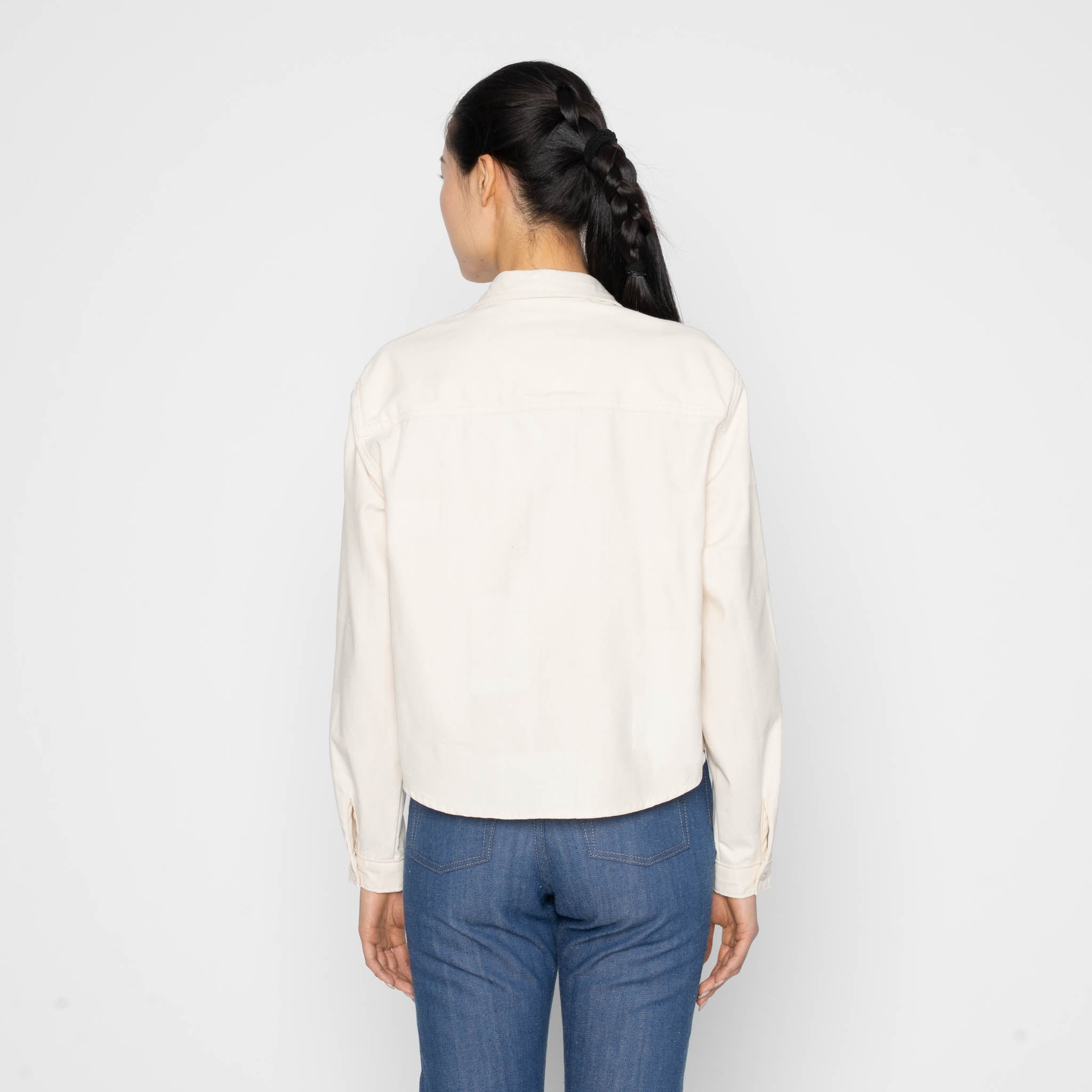 Princeton Shirt - Jacquard Denim - Ecru by Naked & Famous Denim