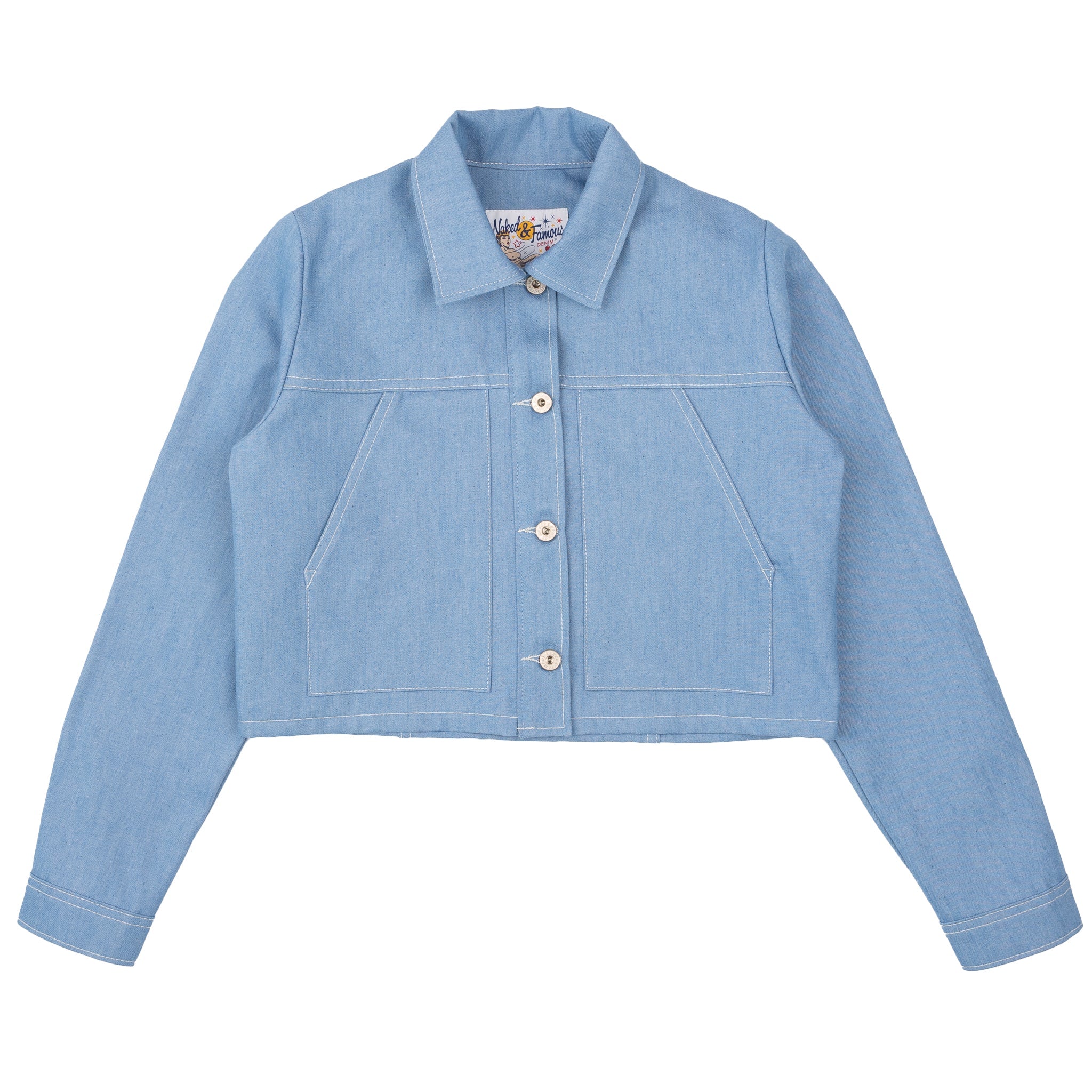 Cropped Denim Jacket - Sakura Sky by Naked & Famous Denim